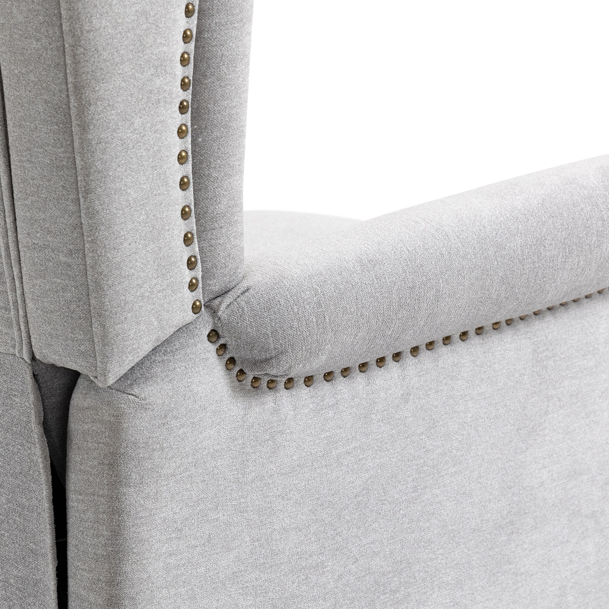 Gray Velvet Upholstered Recliner with Button Tufting
