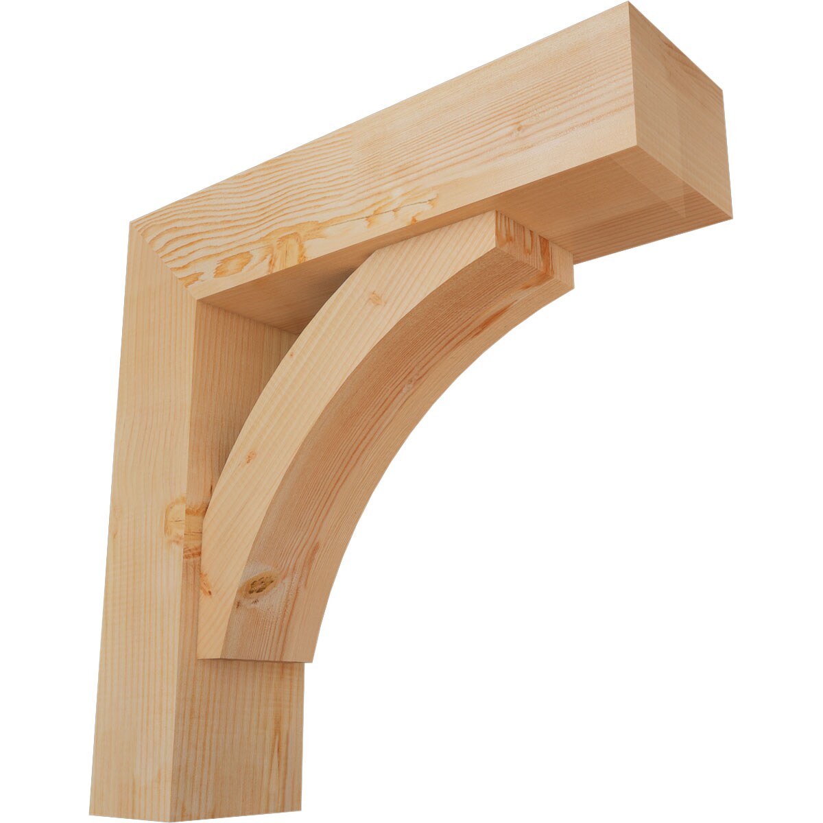 Ekena Millwork 1464182 Thorton block smooth bracket with offset brace Douglas Fir Wood Standard Bracket