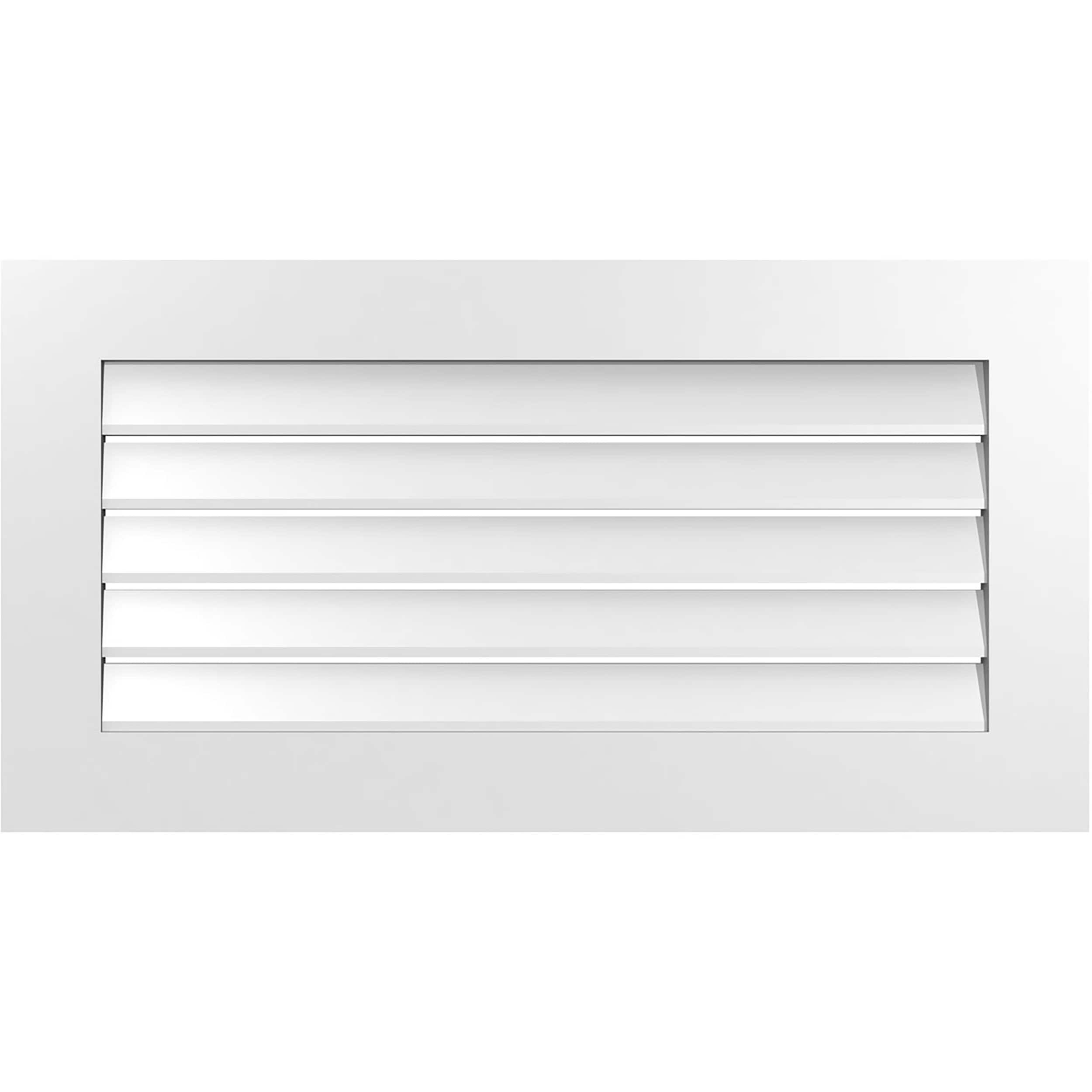 Ekena Millwork GVPVE38X2001SF 38-Inches x 20-Inches Off-white Rectangle PVC Gable Louver Vent