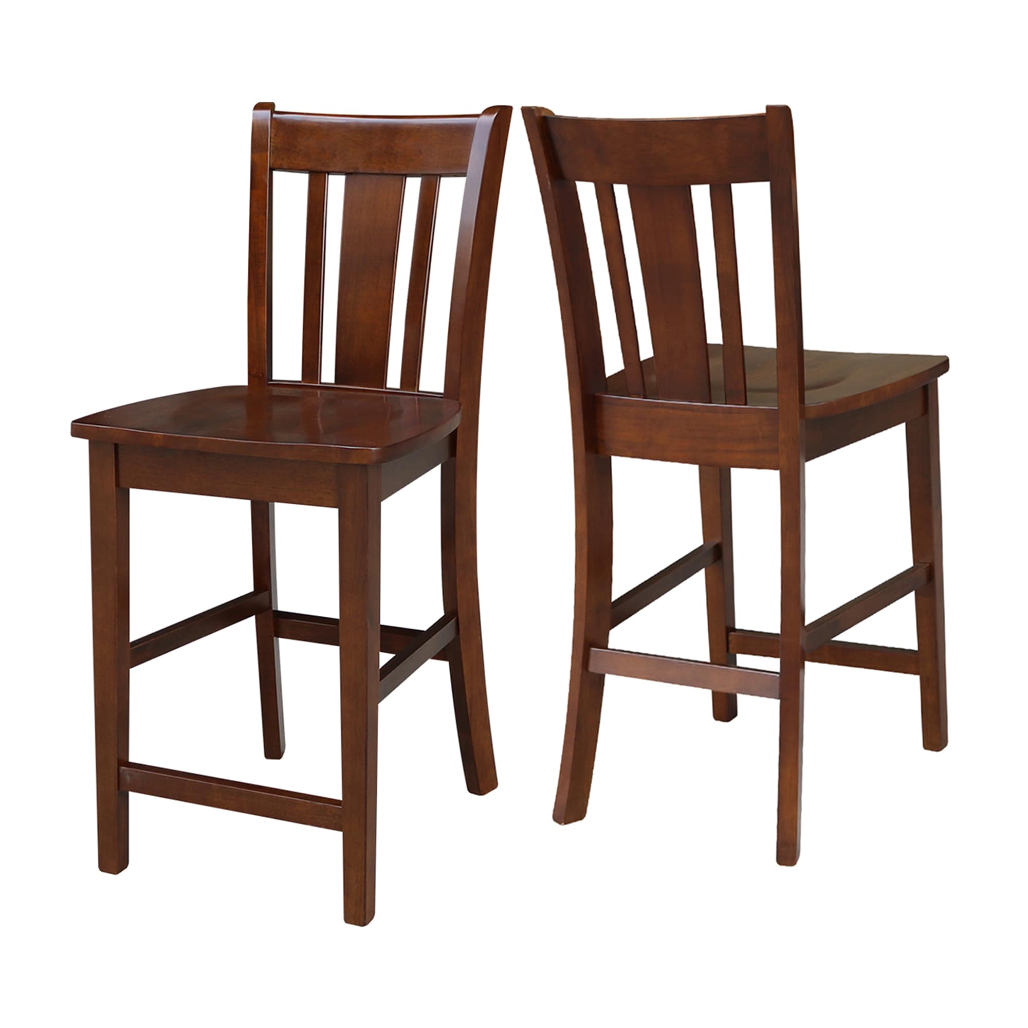 San Remo 24" Espresso Solid Wood Counter-Height Stool