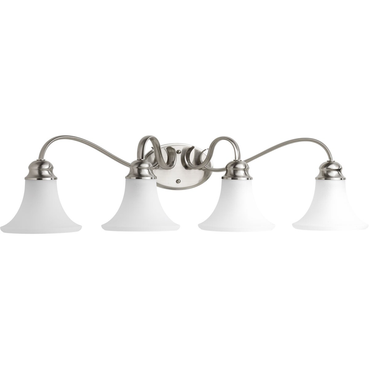 Progress Lighting P2105-09 Applause 34-in 4-Light Brushed Nickel Transitional Vanity Light