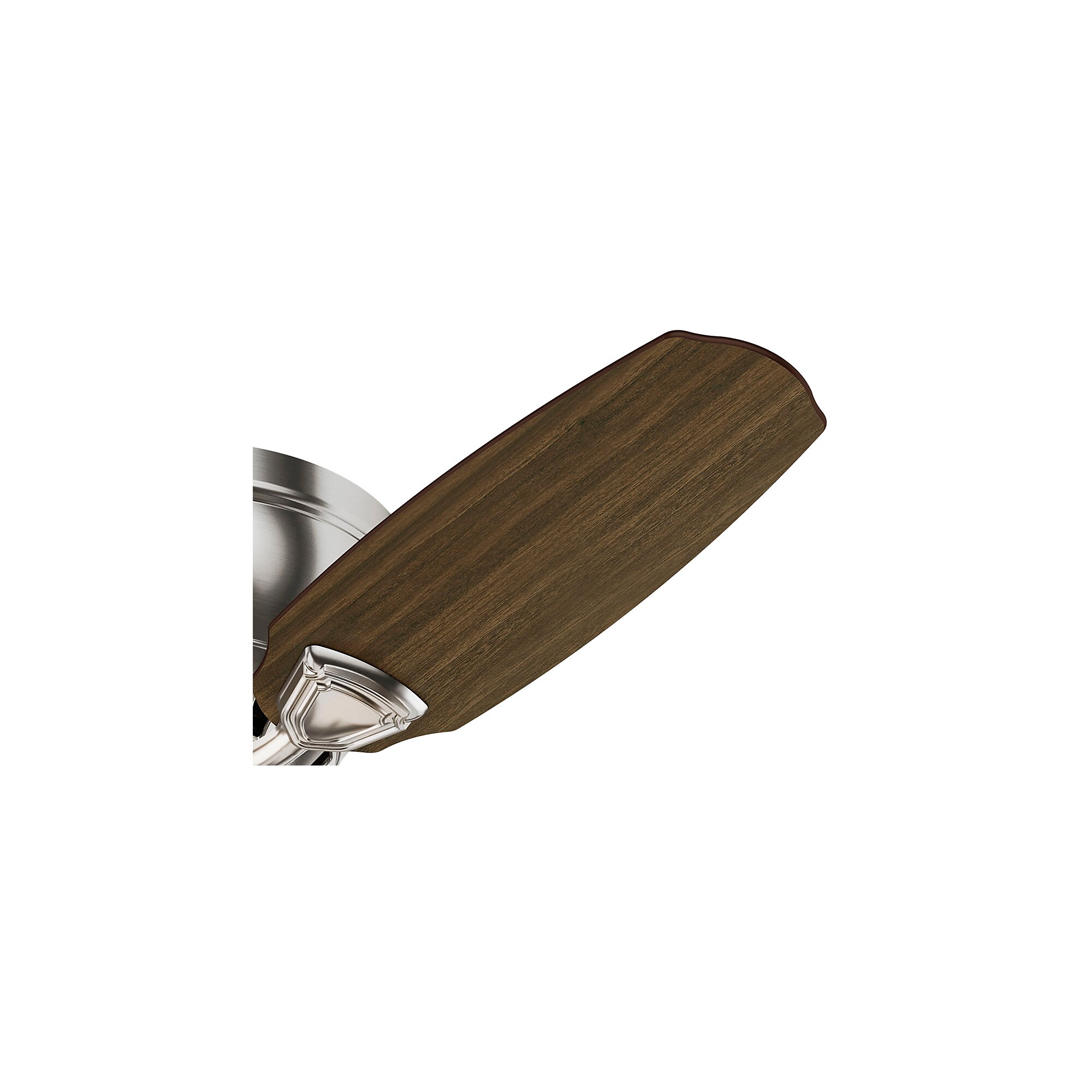 Hunter Louden 46in Brushed Nickel Indoor Flush Mount Ceiling Fan with