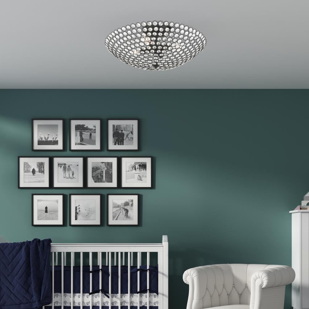 Cassandra Crystal Bowl 4-Light Black Semi-Flush Mount