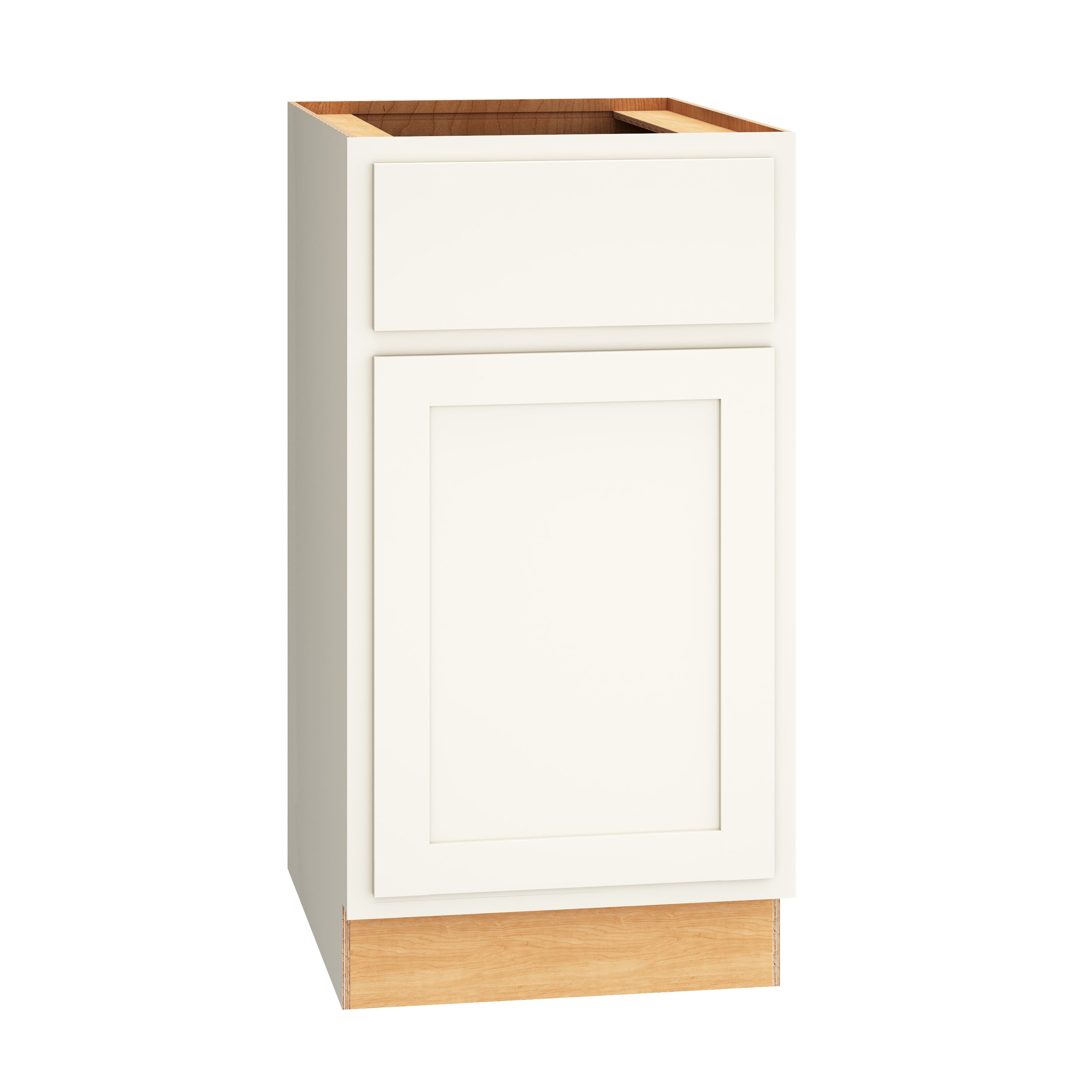 Diamond Express Jamestown 18-in W x 34.5-in H x 24-in D White 1-Drawer Pull-out Wastebasket Base Fully Assembled Plywood Cabinet (Recessed Panel Shaker Style)