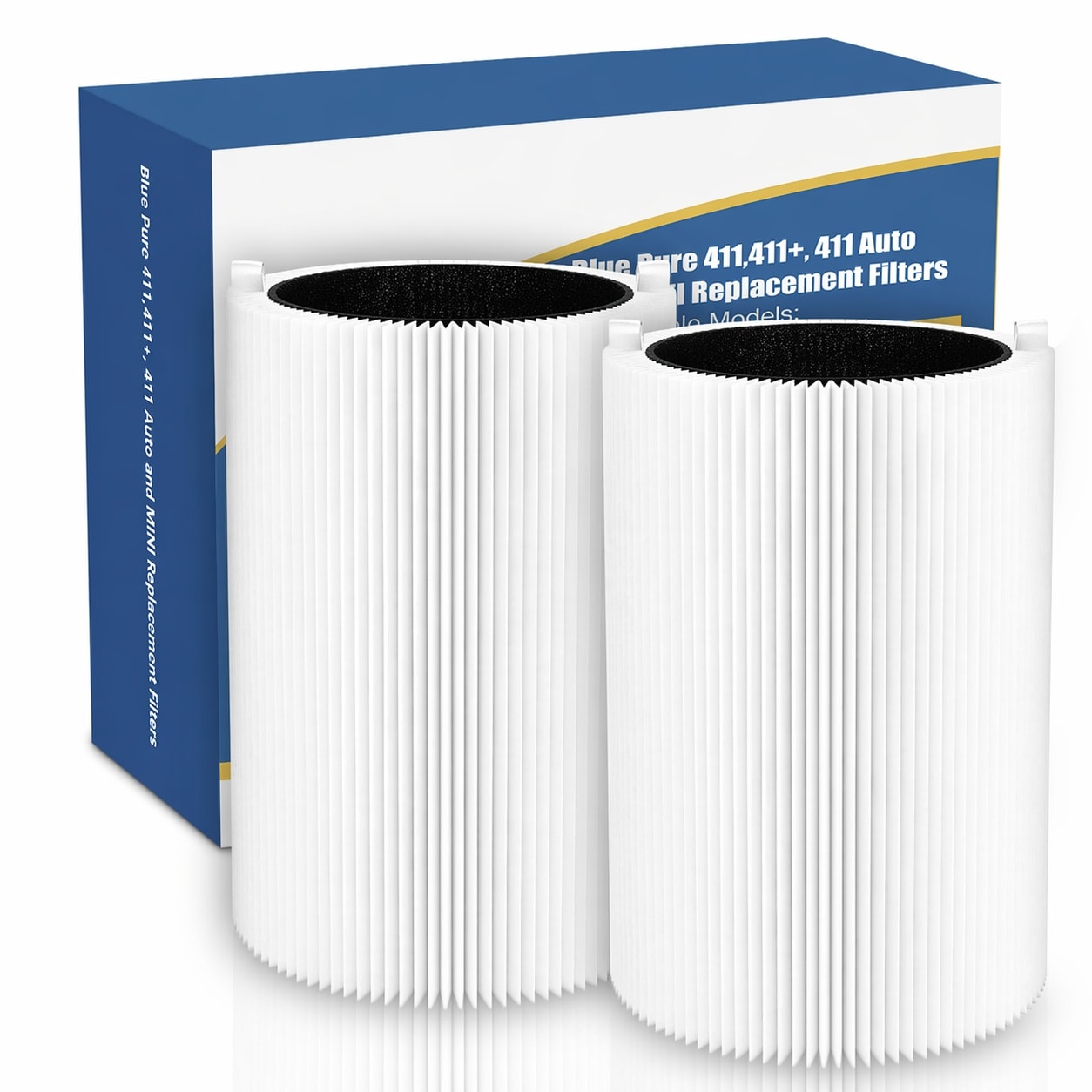 Justincity  Air Purifier Filter Set Compatible with 411 411 Plus 411 Auto Mini Models Includes 2 Particle Filters and 2 Activated Carbon Filters