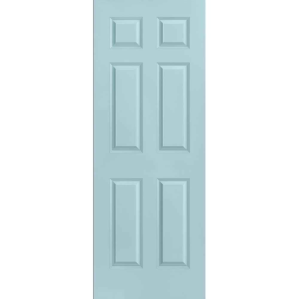 Masonite 1317288 Traditional 30-in x 80-in Sea Mist 6-panel Smooth Solid core Prefinished Molded composite Slab Door