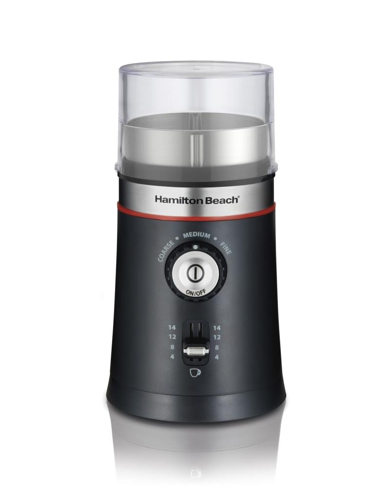 Hamilton Beach 10oz Electric Coffee Grinder with Multiple Grind Settings for up to 14 Cups, Stainless Steel Blades, Black