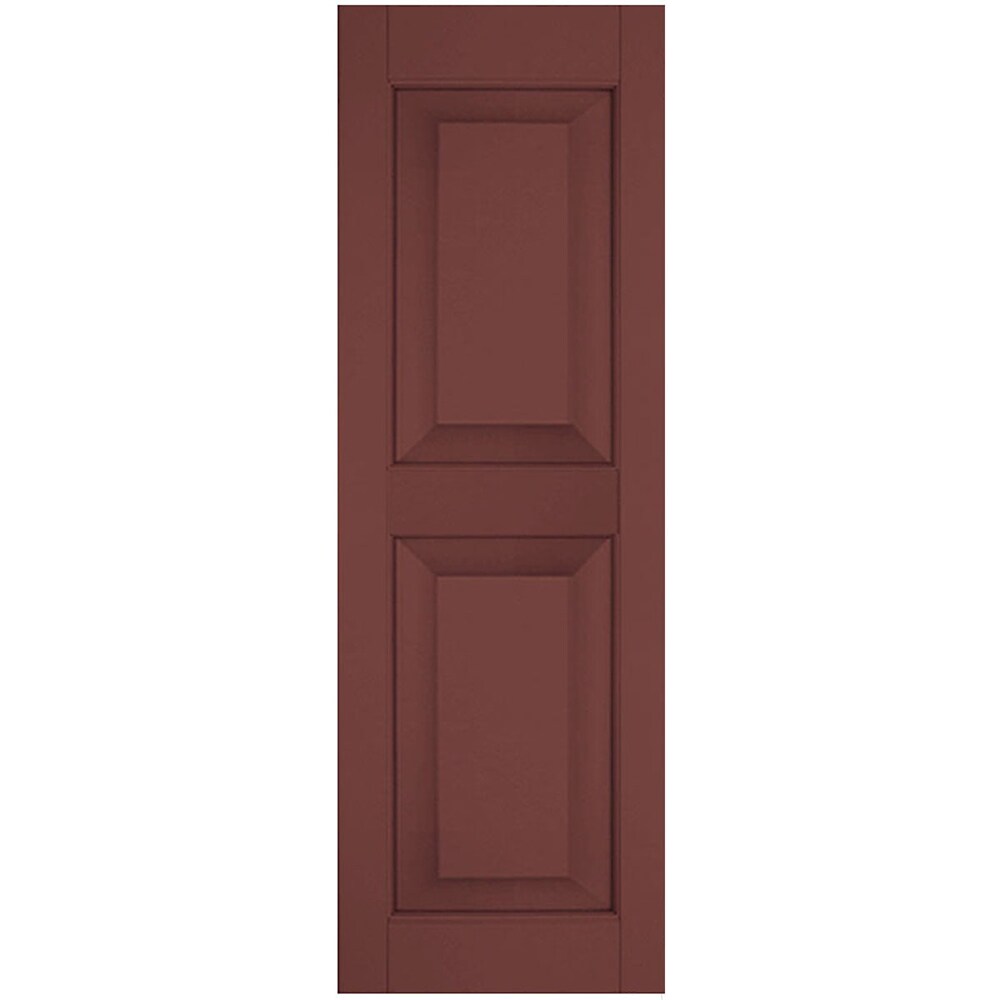 Ekena Millwork RWR15X059CRW 15-in W x 59-in H Cottage Red Paintable/Stainable Raised Panel Wood Exterior Shutters (2-Pack)