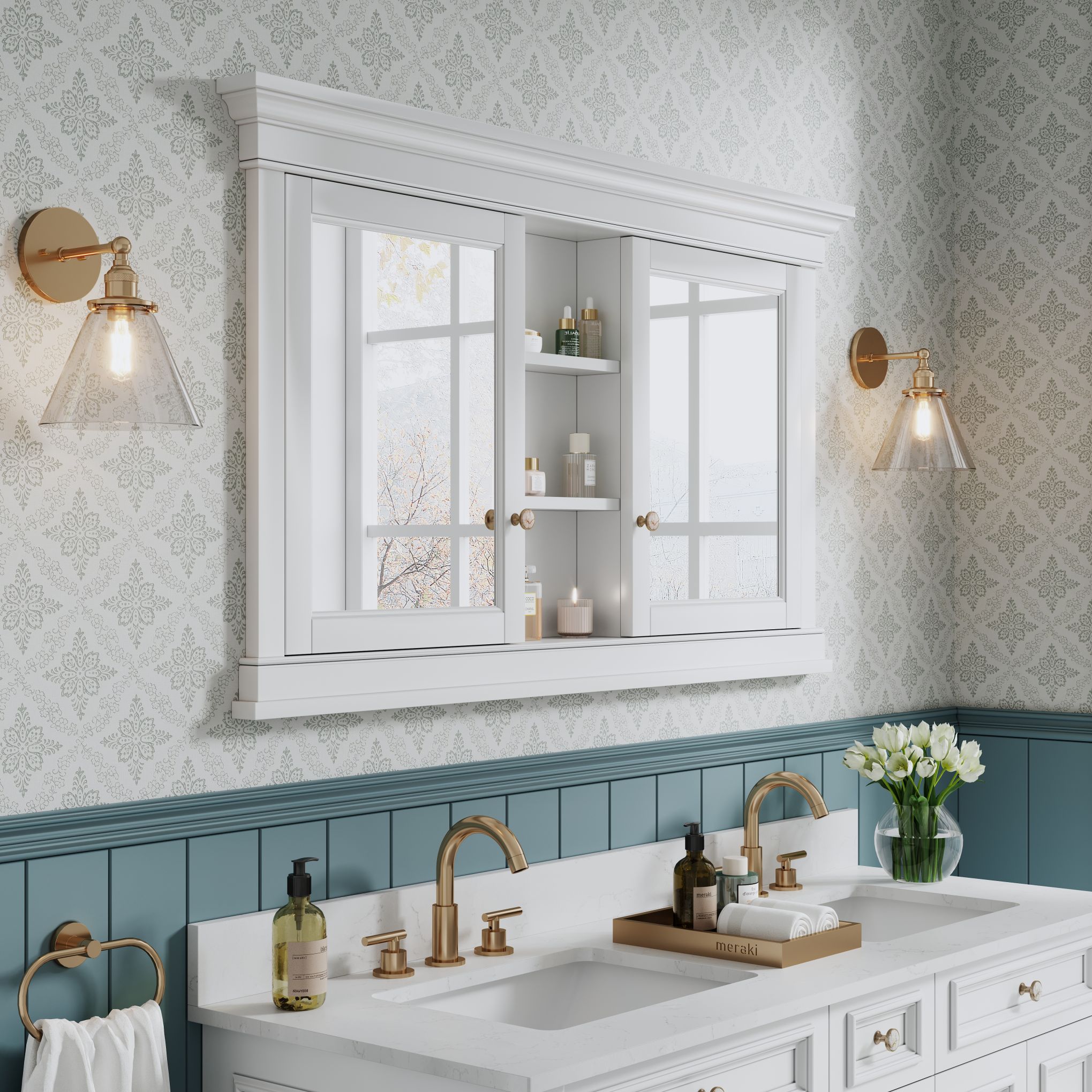 WELLFOR M5532MC-WT Bathroom-Medicine-Cabinets - View #2
