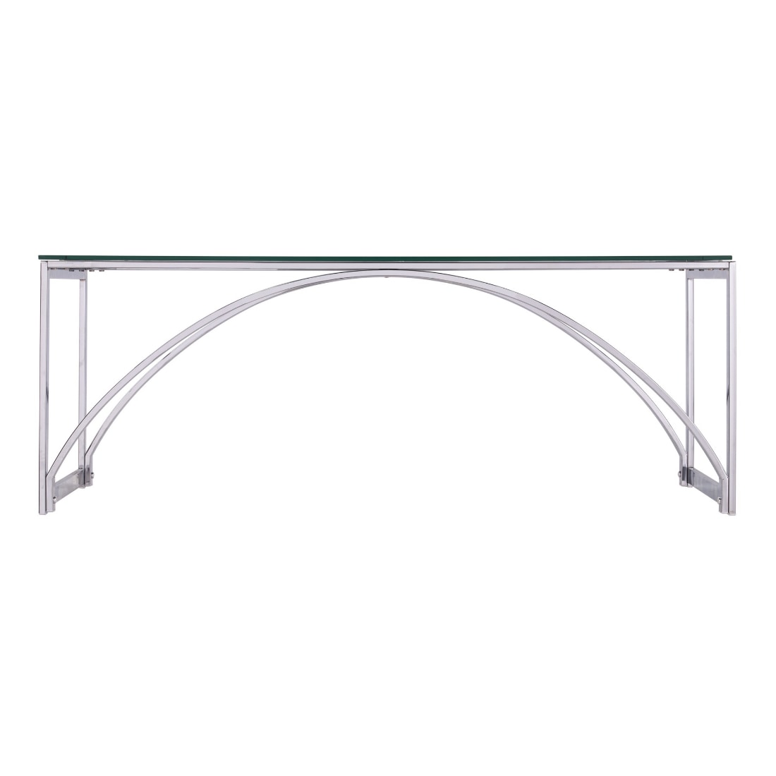 HomeRoots 4000402130 Silver Glass Modern Coffee Table