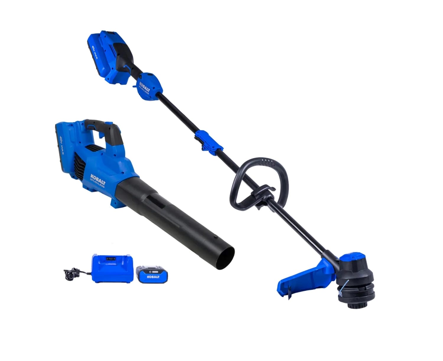 Kobalt KLC 2040A-03 Gen4 40-volt Cordless Battery String Trimmer and Leaf Blower and 4.0 Ah (Battery Included) (Charger Included)