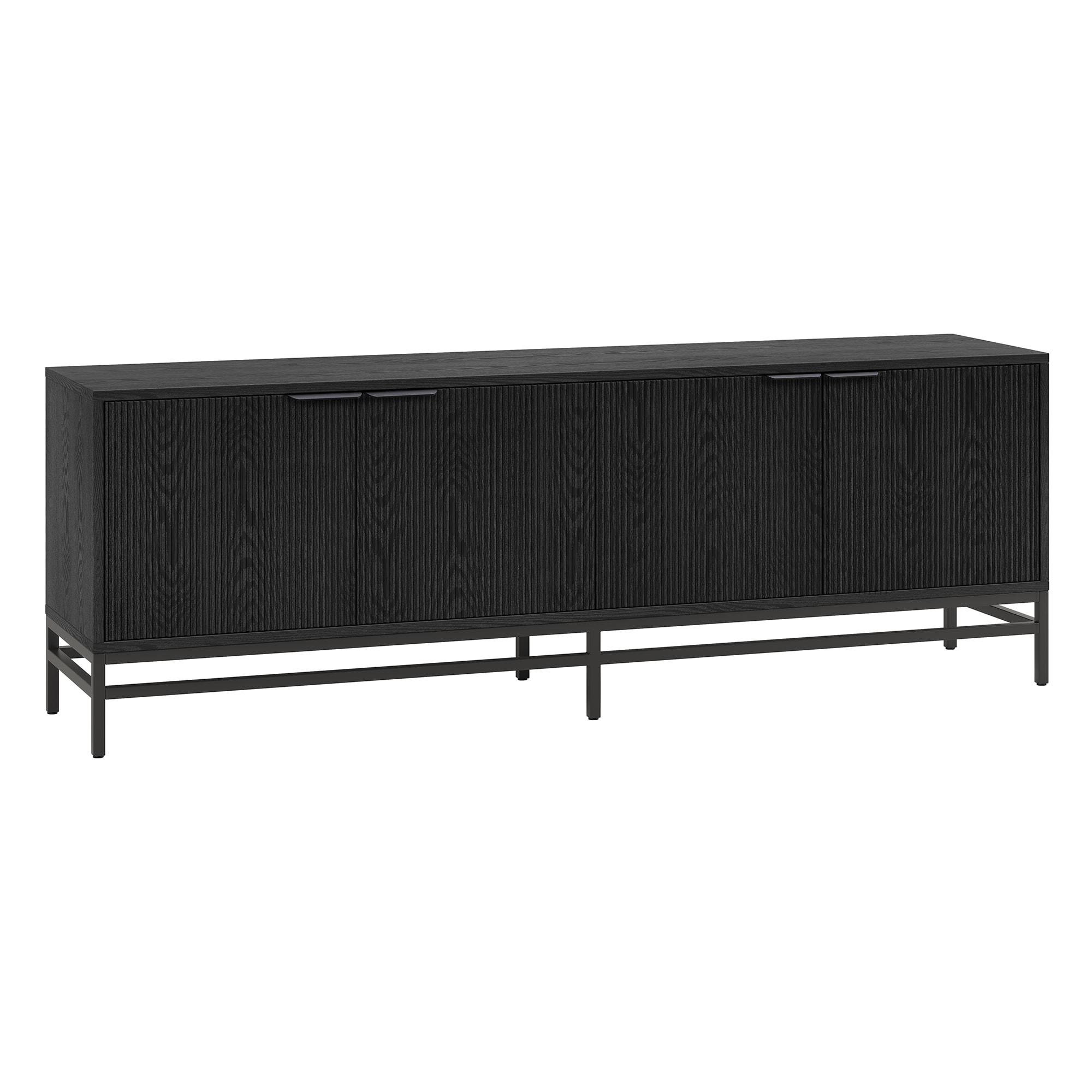 Hailey Home TV2085 Montello Transitional Black Grain TV stand ( Accommodates TVs more than 70-in )
