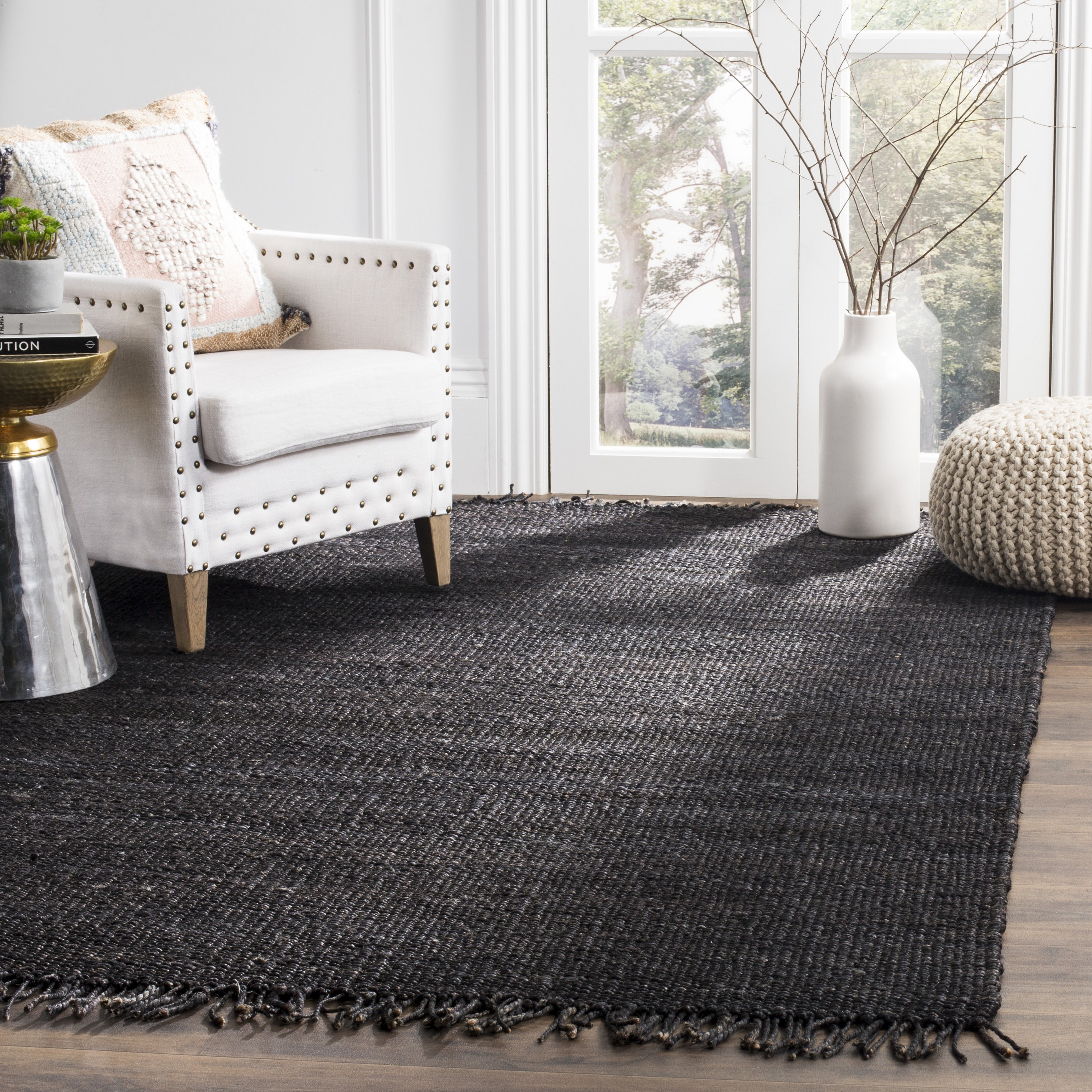 Safavieh Natural Fiber Baird 6 X 6 (ft) Jute Black Square