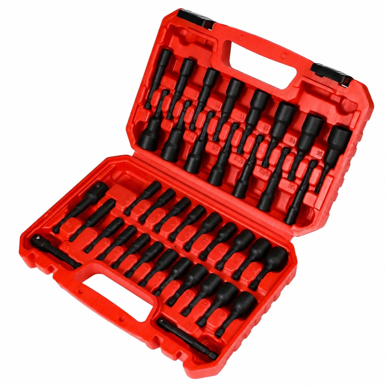 SenQWFa 39 Piece Magnetic Nut Driver Set with Metric and SAE Sizes 1/4 Hex Shank Cr-V Steel Impact Driver Bit Set with Extension and Adapter #LDC0819C566