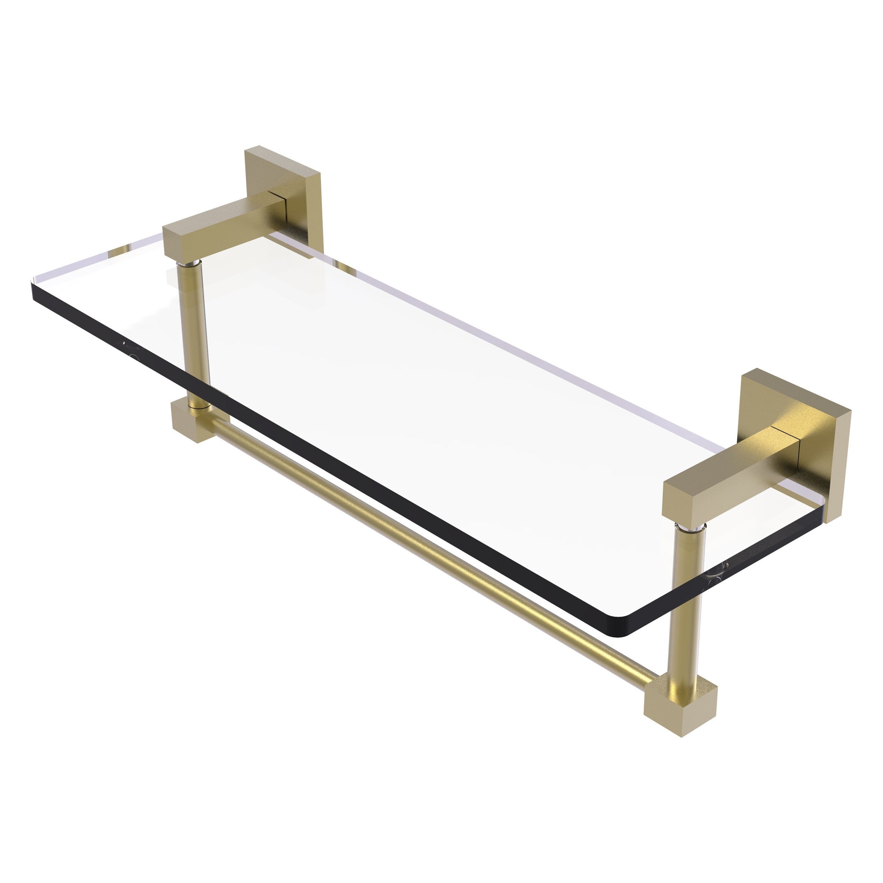 Allied Brass MT-1-16TB-SBR Montero Satin 1-Tier Brass Wall Mount Bathroom Shelf (16-in x 5.3-in x 5-in)