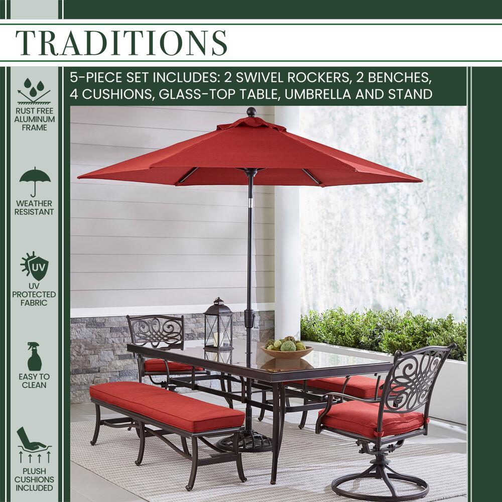 Hanover TRADDN5PCSW2GBN-SU-R Patio-Dining-Sets - View #2