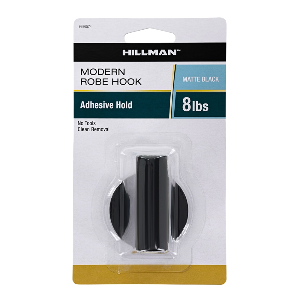 Hillman Matte Black Adhesive Storage/Utility Hook (8-lb Capacity ...