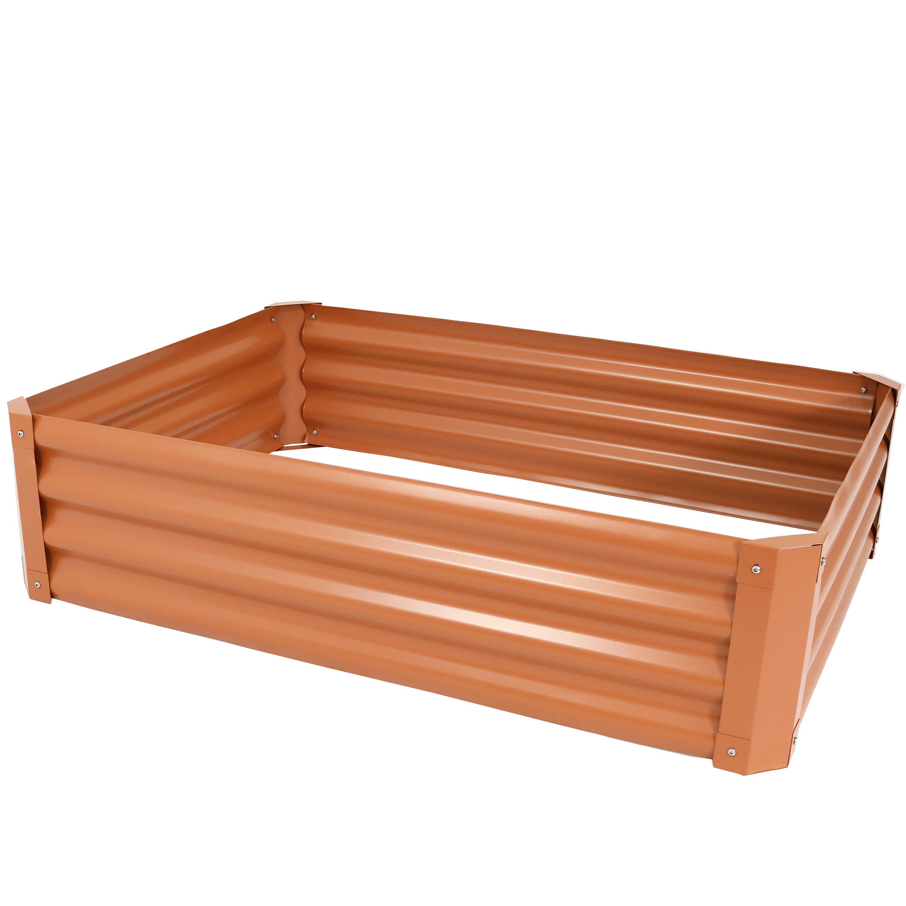 Sunnydaze Decor RCM-774 35.50-in W x 47.25-in L x 11.75-in H Elevated Brown Metal Raised Garden Bed