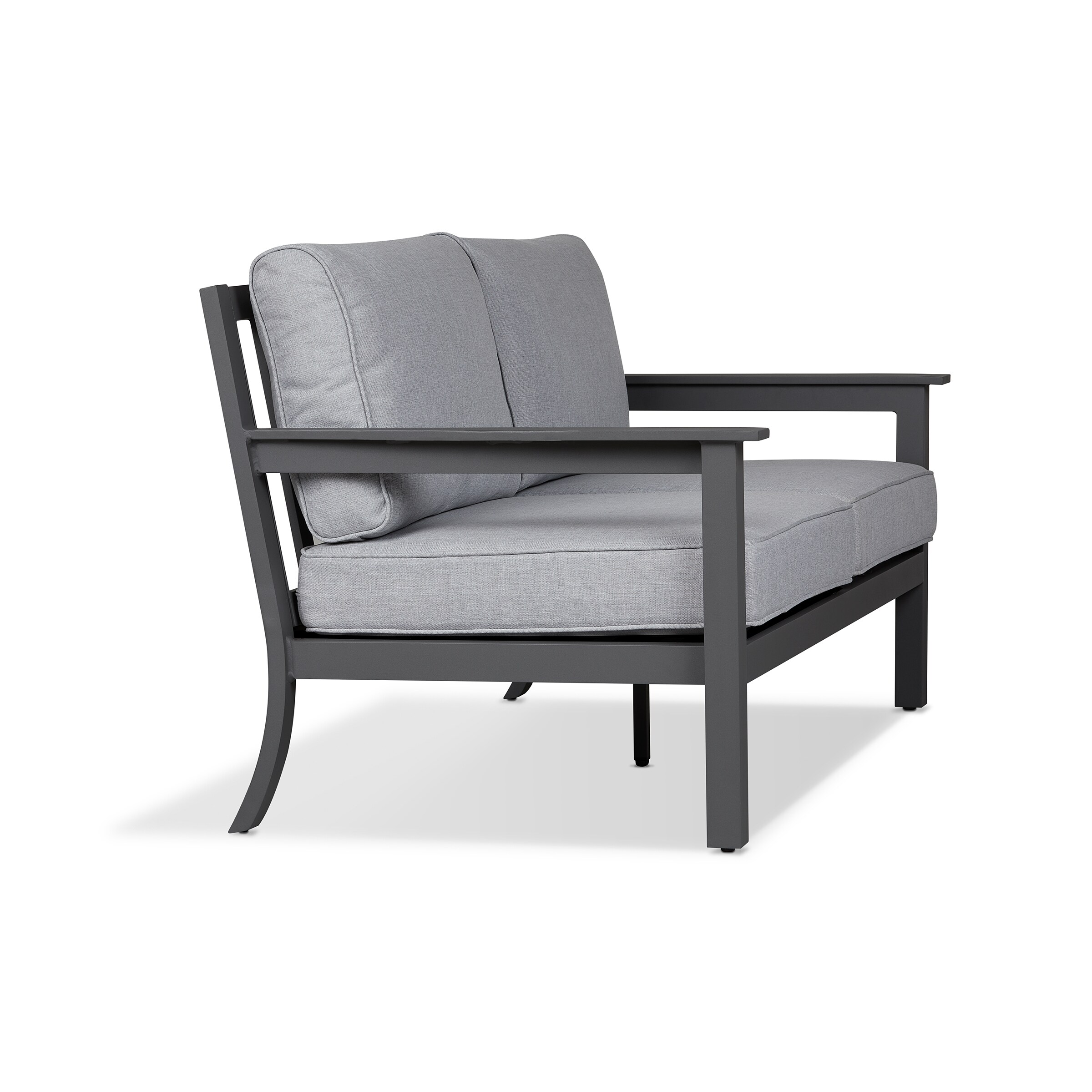 the Outdoor Sofas with Gray Cushions & Gray in in department Sectionals Sofa 2-Seat Flame Real at Ortun Patio Light