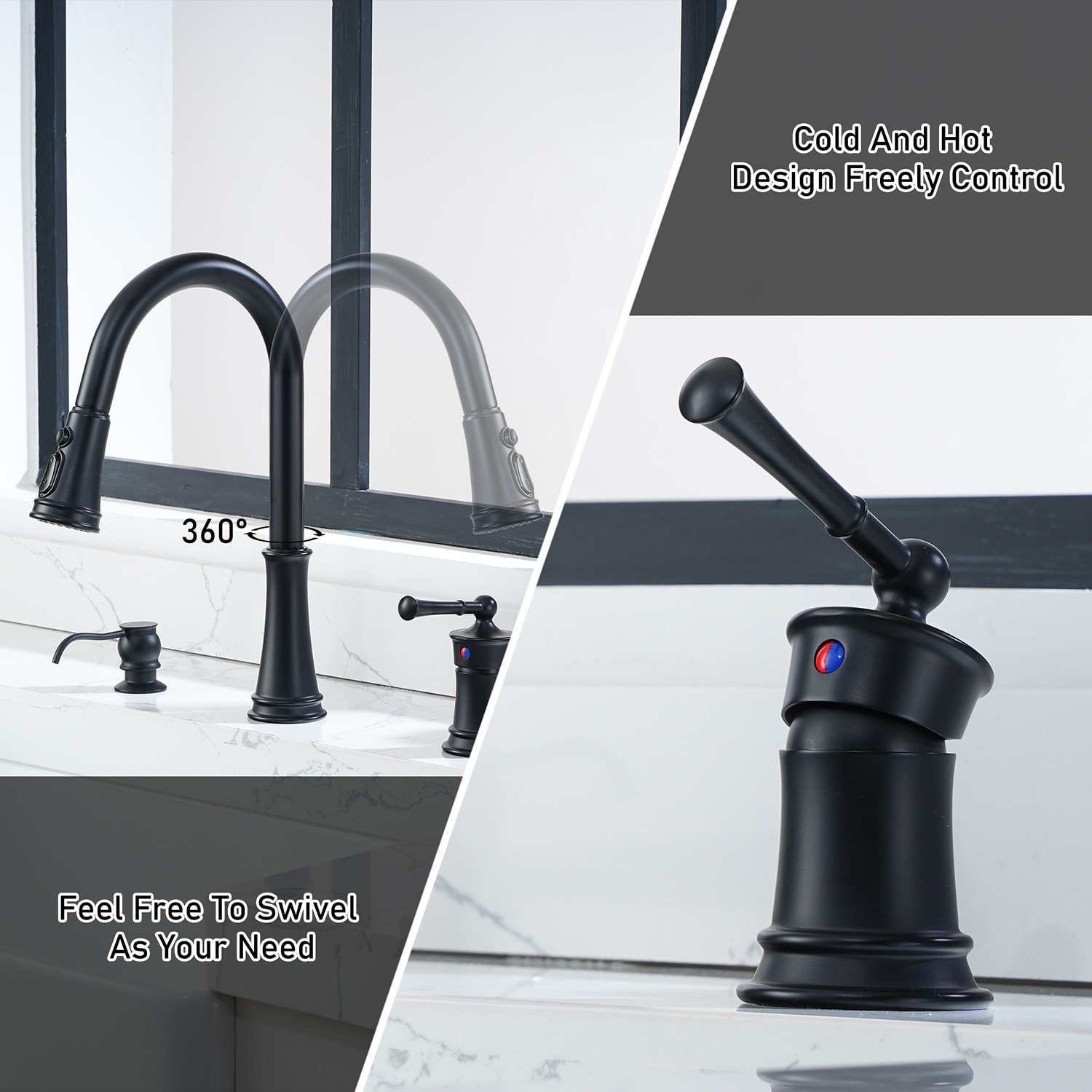 Mondawe MD-D95-MB Kitchen-Faucets - View #3