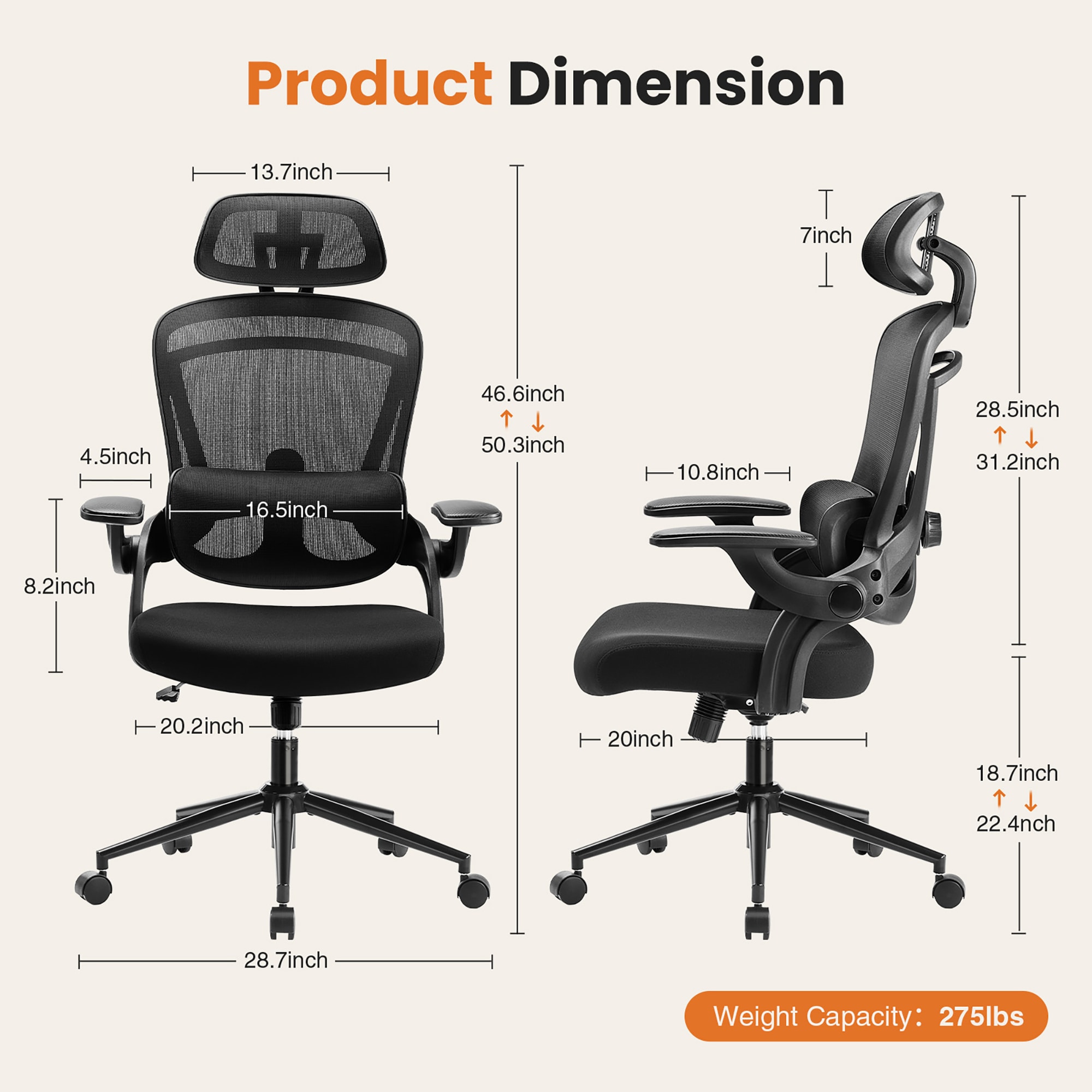 GZMR WF01-GC-V6-BKWH Office-Chairs - View #8
