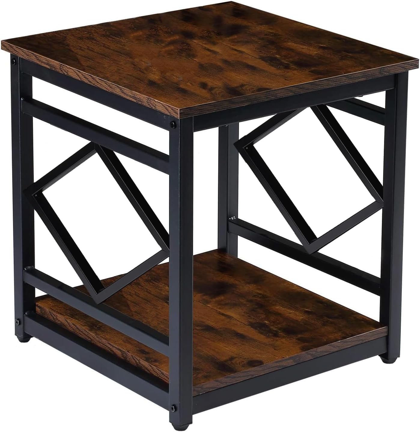 HechCab -  18-in x 18-in Rustic Brown and Black 2-Tier Mini Fridge Stand