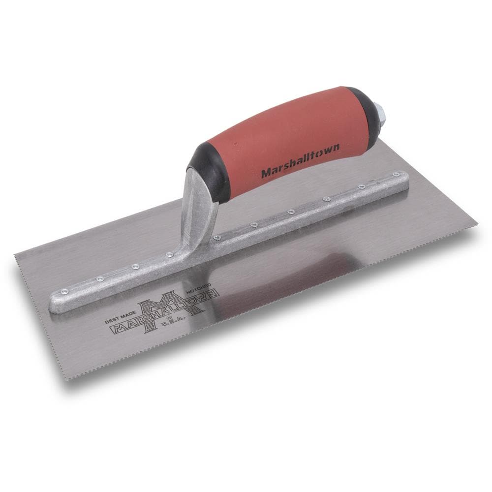 Marshalltown 766SDL 1/32-in x 1/16-in x 1/32-in Ground Steel U-notch Ceramic Floor Trowel