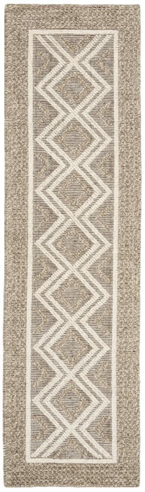 Safavieh VRM212B-212 Vermont Stratton 2 x 12 (ft) Wool Beige/Ivory Rectangular Indoor Trellis Runner rug