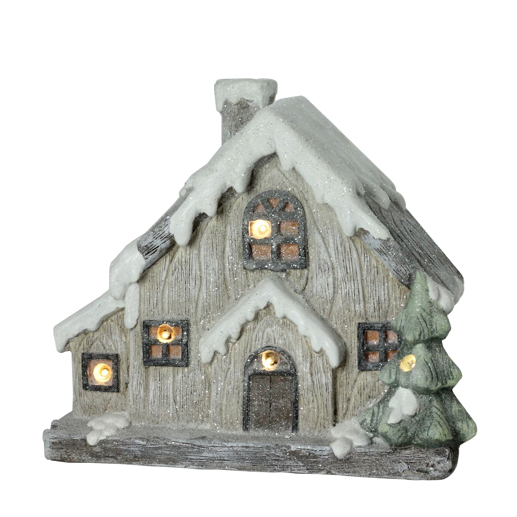 Northlight 32633491 12-in Lighted Tabletop Decoration House Battery-operated Christmas Decor