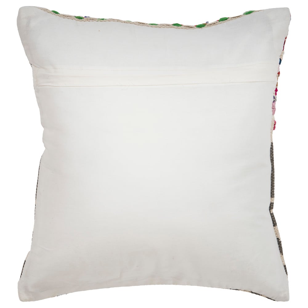 Bohemian Multicolor Cotton Blend Square Throw Pillows, Set of 2