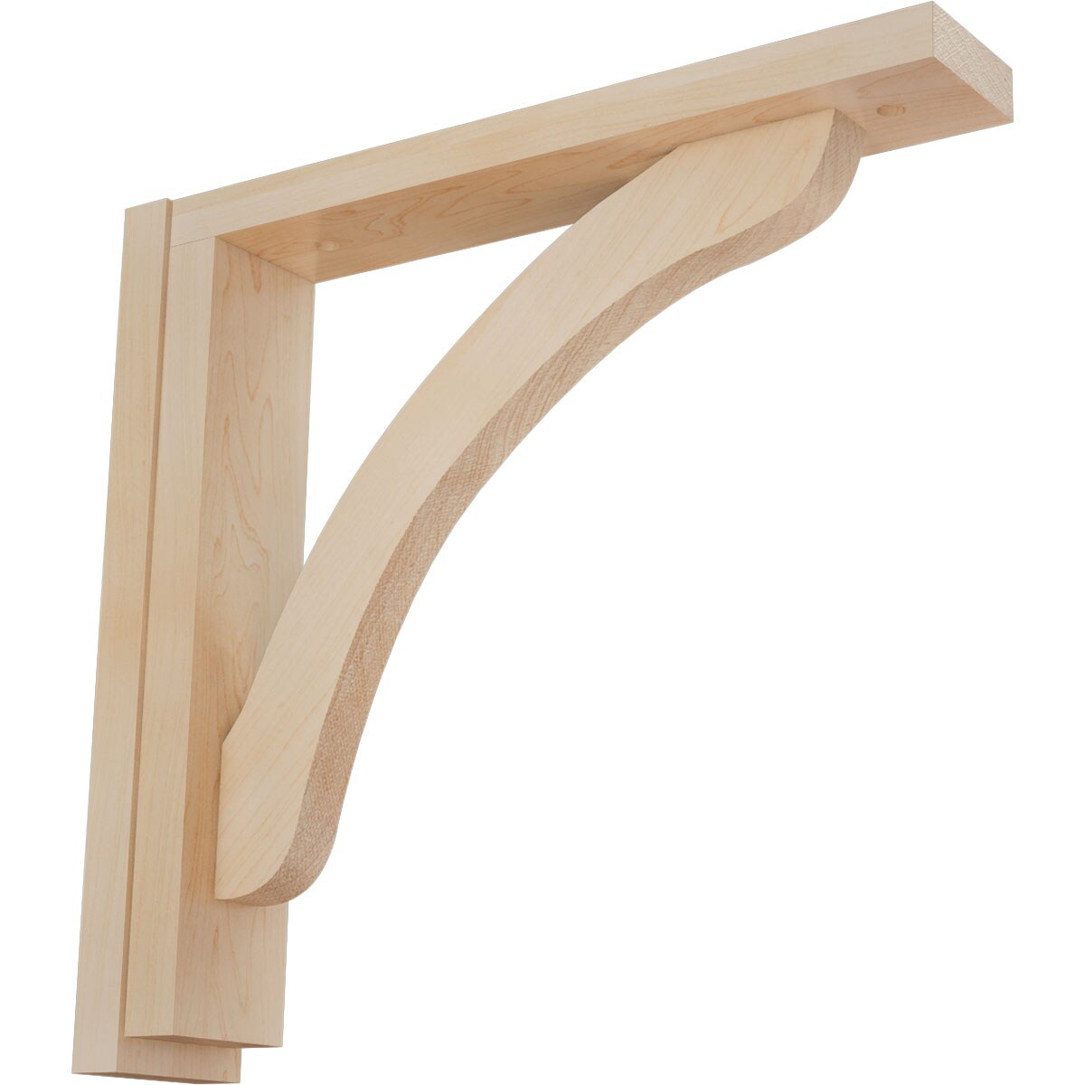 Ekena Millwork BKT02X12X12REMA Reece 2-1/2-in x 12-3/4-in x 12-1/4-in Maple Brown Wood Standard bracket