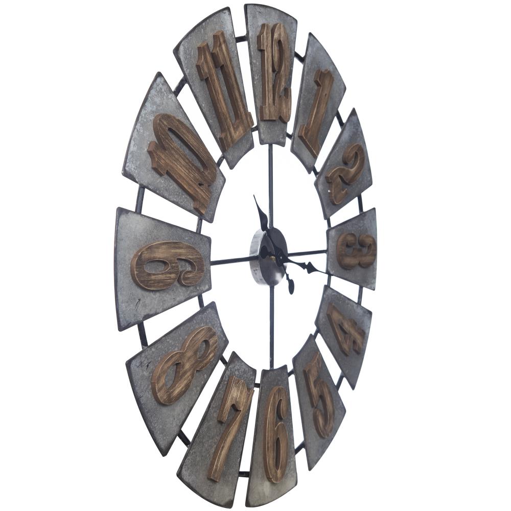 Pinnacle Oversized Metal and Wood Windmill Wall Clock - 33.9-in