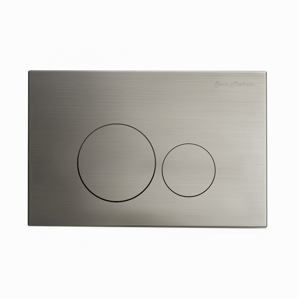 Swiss Madison Wall Mount Dual Flush Metal Actuator plate in Matte Silver