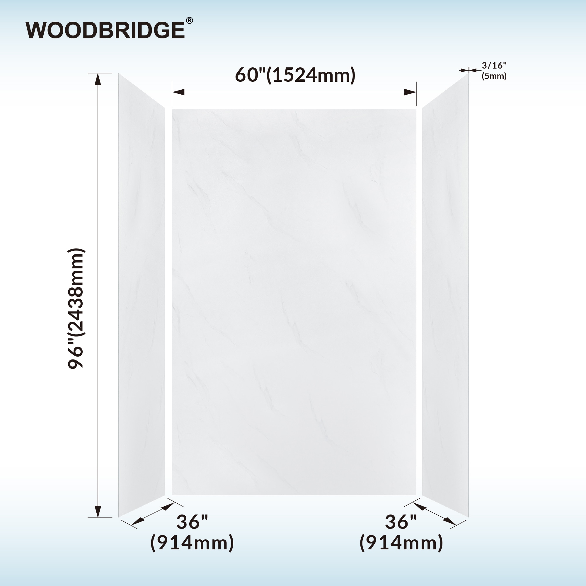 Woodbridge LSWP148 Shower-Wall-Surrounds - View #5
