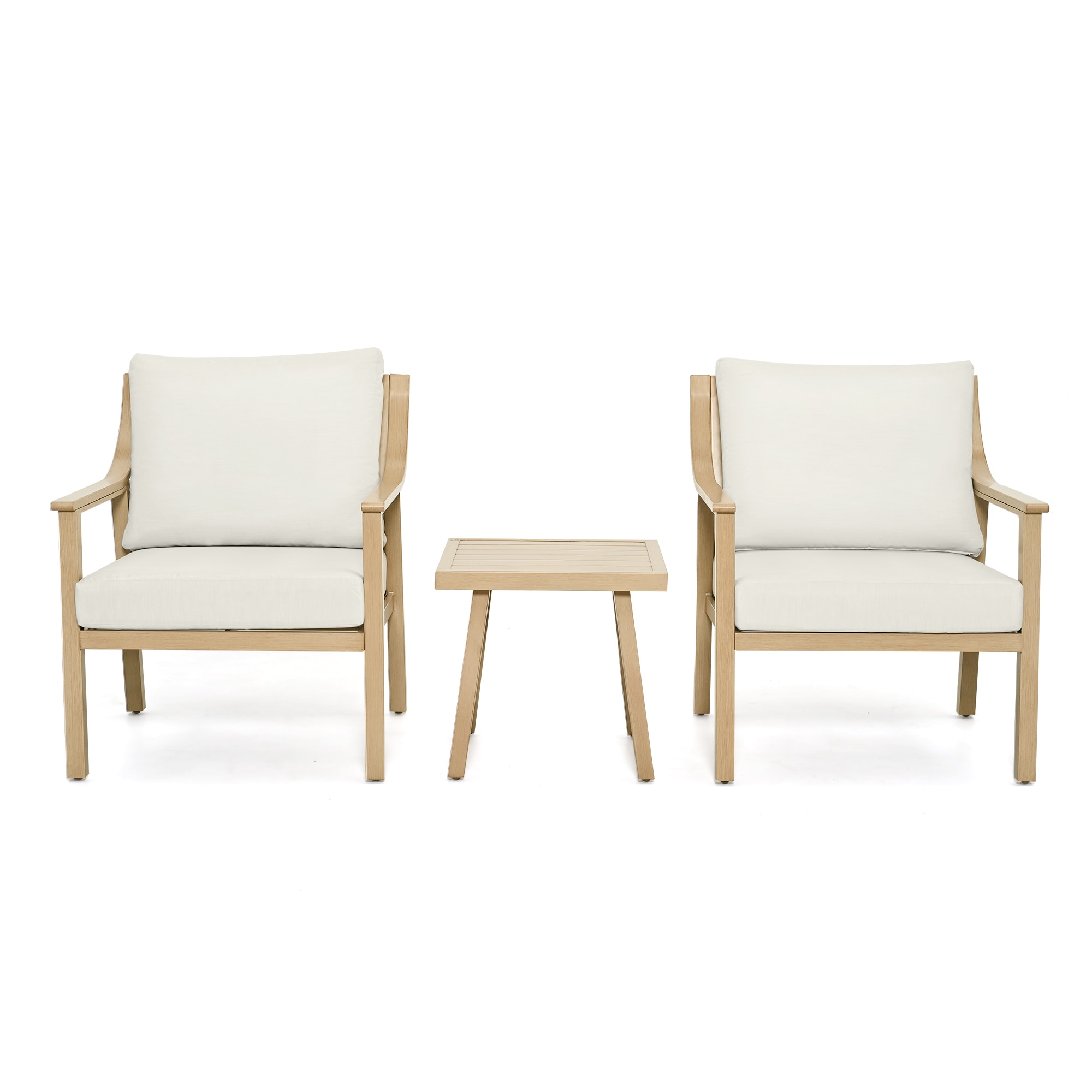 EL-SF3-MM-D1-WL3 3 -Piece Patio Conversation Set with Off-white Cushions