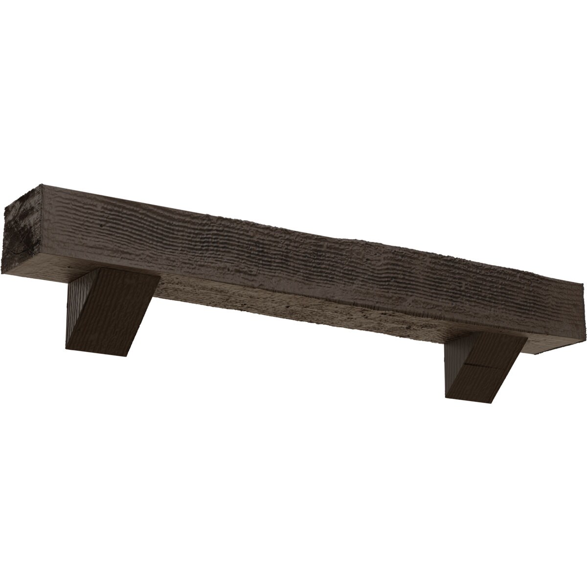 Ekena Millwork MANURS08X08X36BKHD 36-in W x 8-in H x 8-in D Honey Dew (Natural) Hollow Urethane Rustic Fireplace Mantel