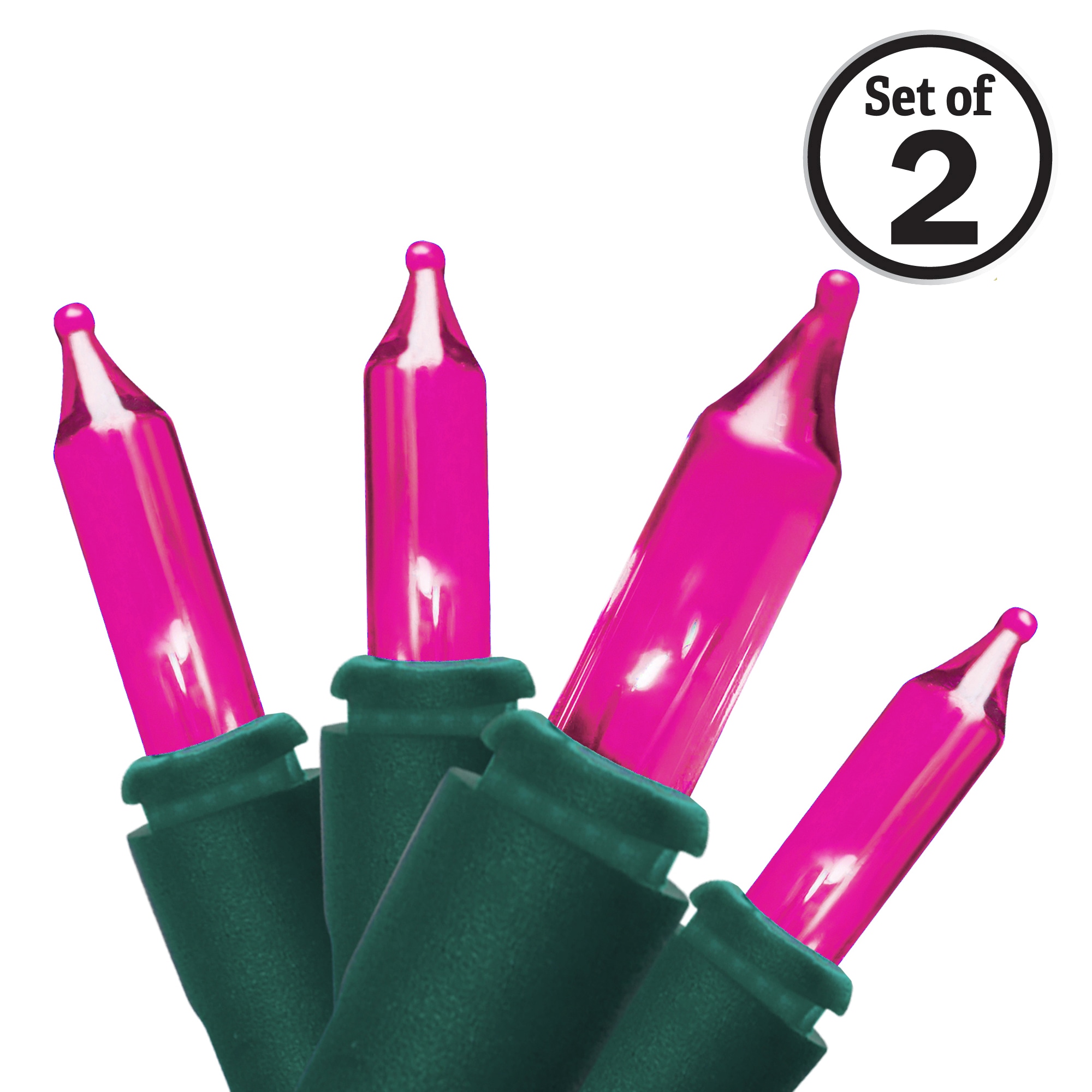 Brite Star 37-466-20 100 -Count 36.75-Feet Pink Incandescent Plug-In Christmas String Lights