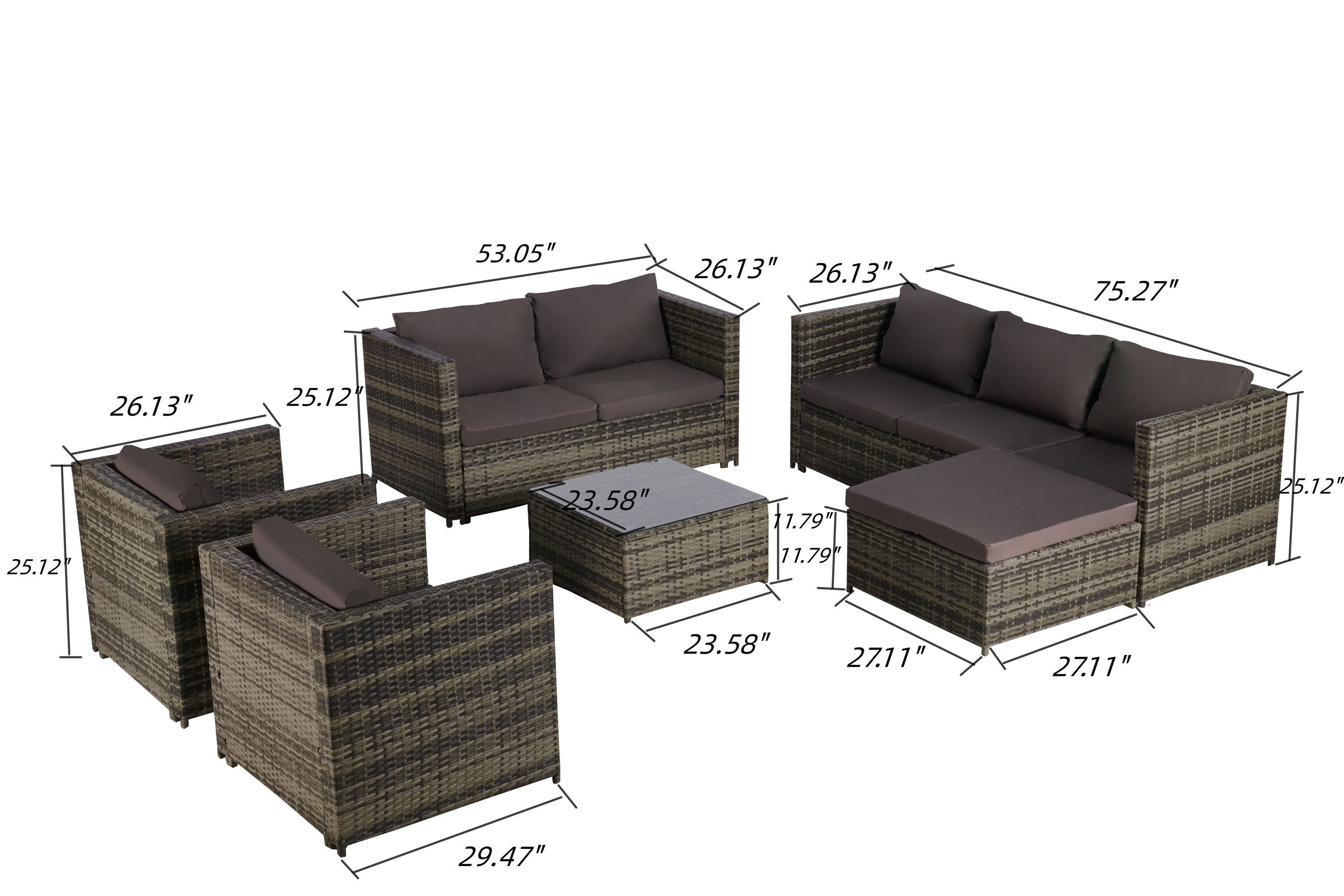 SANSTAR LRS-PTO068GY Patio-Conversation-Sets - View #6