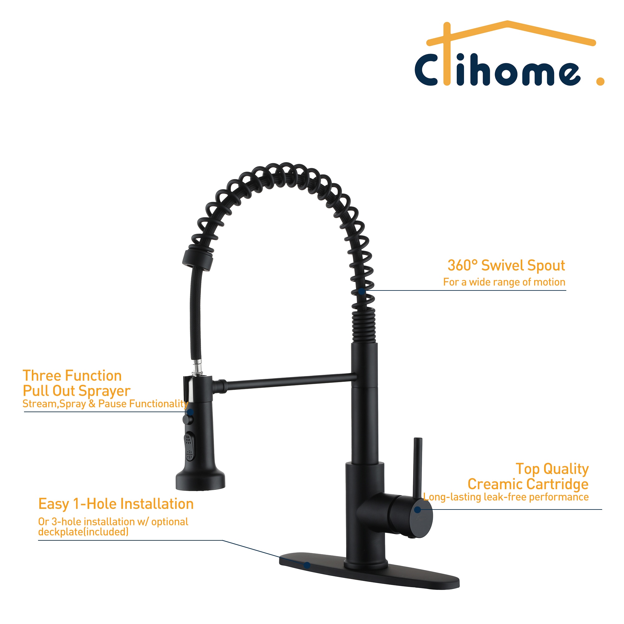 Clihome TC-020MB-KF Kitchen-Faucets - View #9