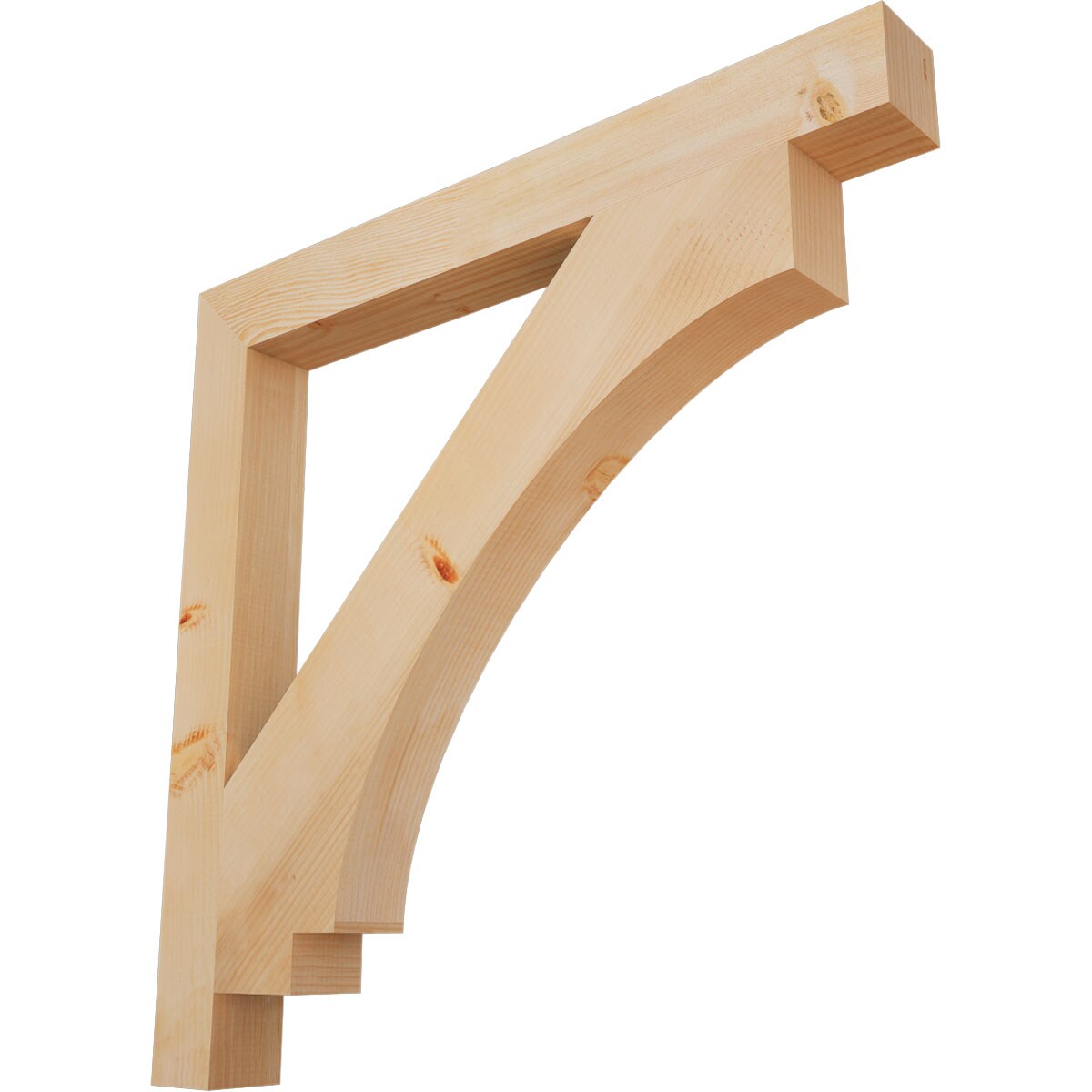 Ekena Millwork BKT04X38X38IMP05SDF Imperial Block Smooth 3-1/2-in x 38-in x 38-in Douglas fir Brown Wood Standard bracket