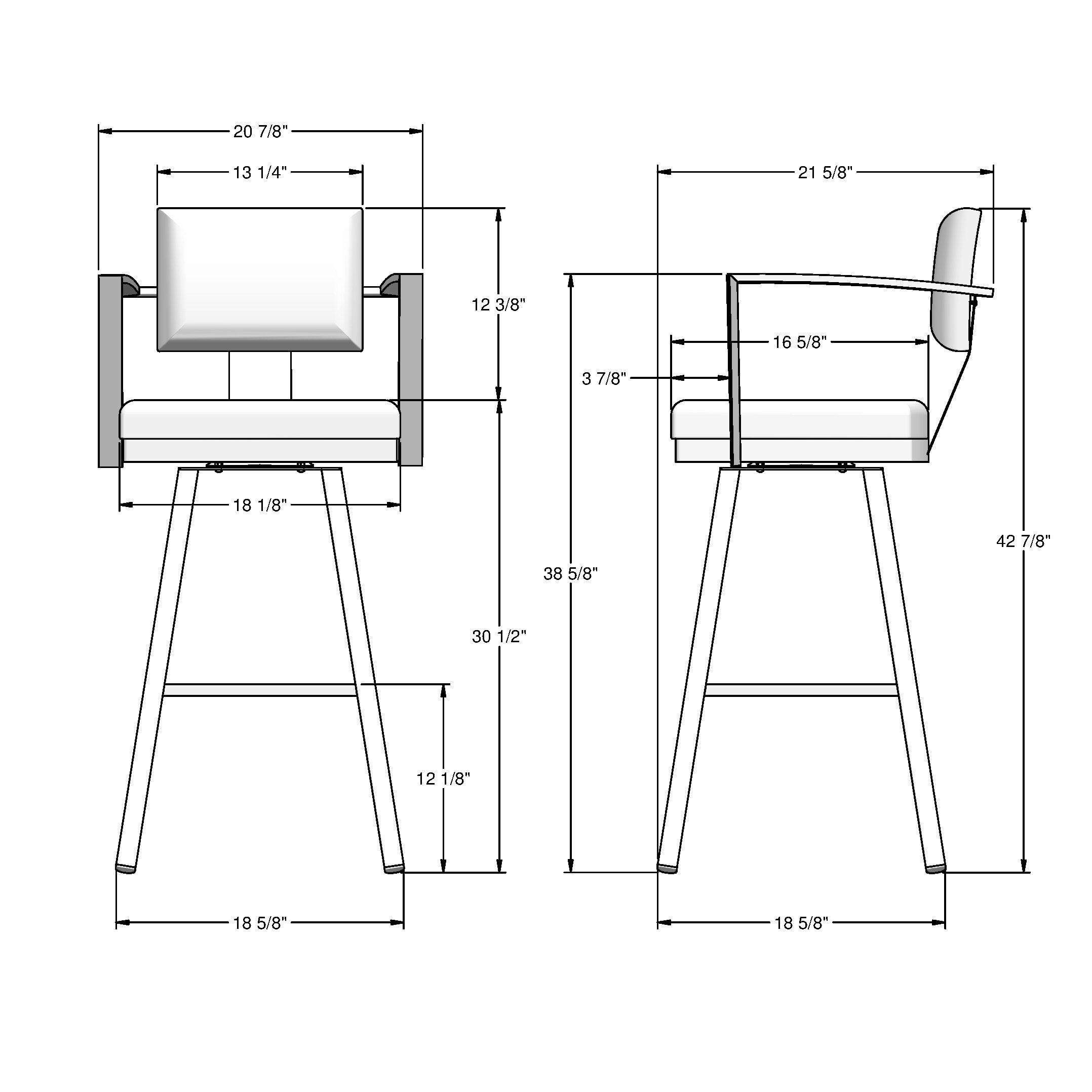 Amisco Akers Red Polyester Black Metal 30 5 In H Bar Height