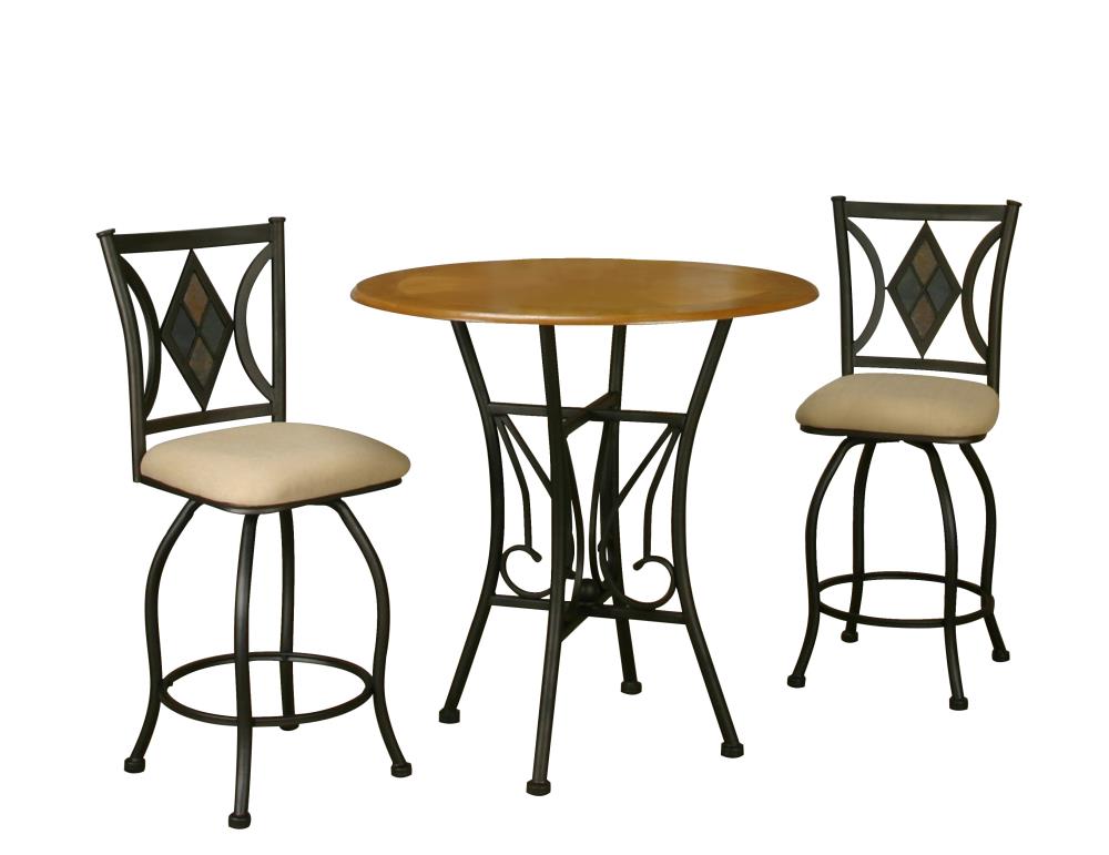 Sunset Trading CR-Y2091-3PC Sunset Dart Dining Rustic Dining Room Set with Round Table (Seats 4)