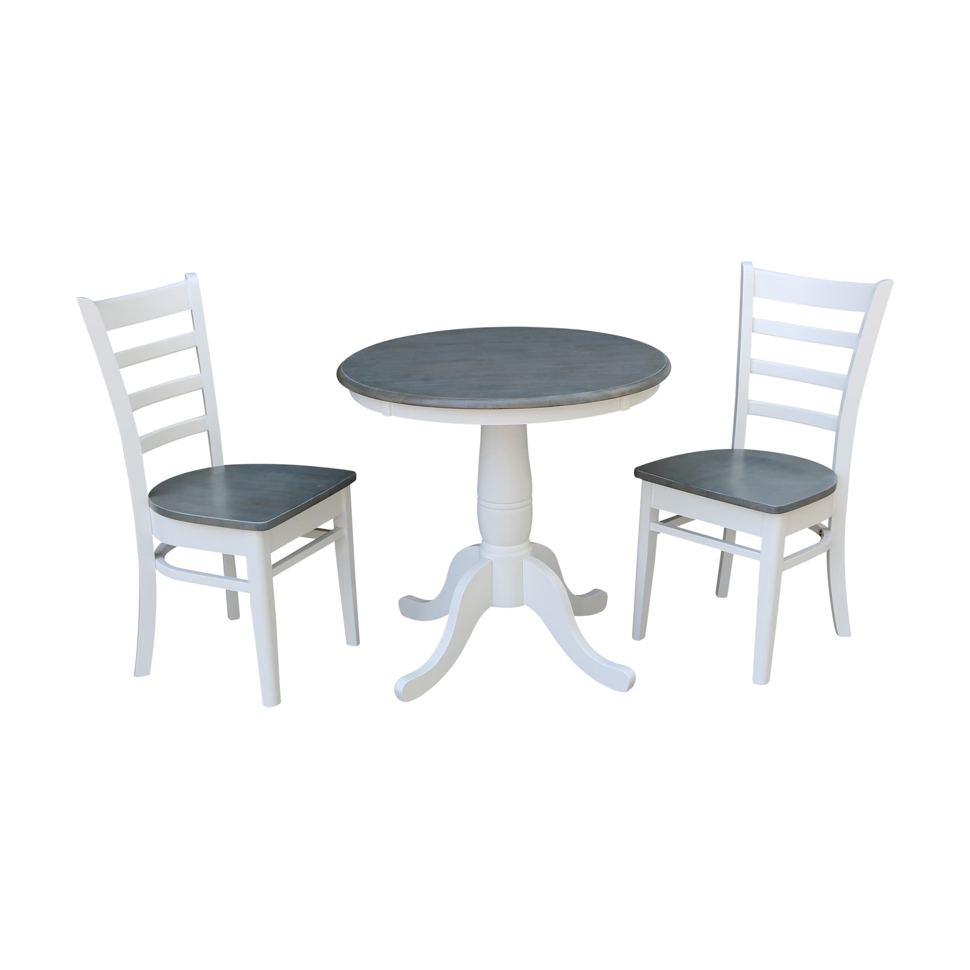 International Concepts K05-30RT-C617P White/Heather Gray Casual Dining Room Set with Round Table ( Seats 2 )
