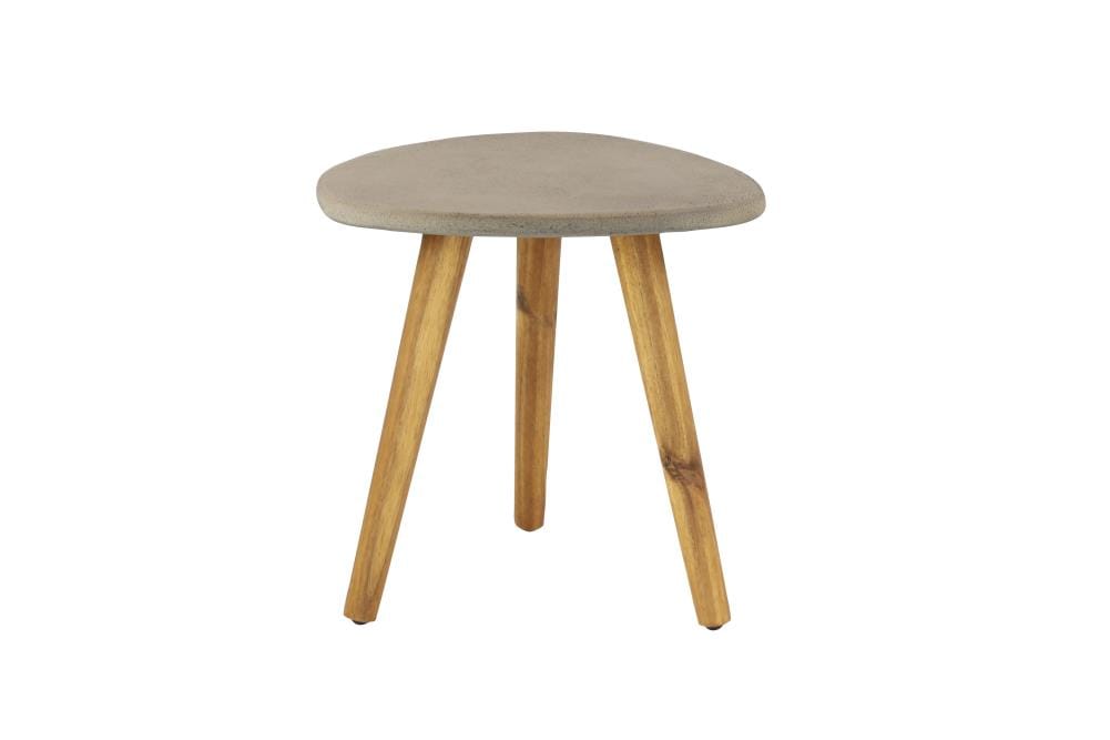 Grayson Lane 77415 Concrete Inspired Top and Slender Tapered Legs Triangle Outdoor End 16.0-in W x 16.0-in L