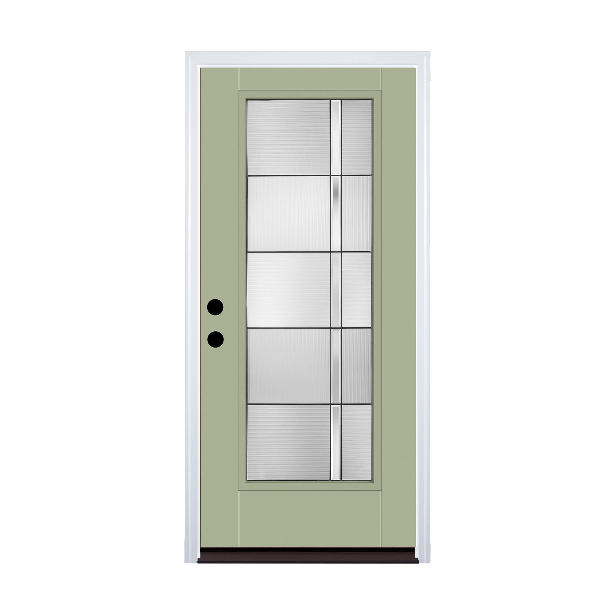 Therma-Tru AXIS 36-in x 80-in Fiberglass Full Lite Painted Prehung Front Door with Brickmould Insulating Core
