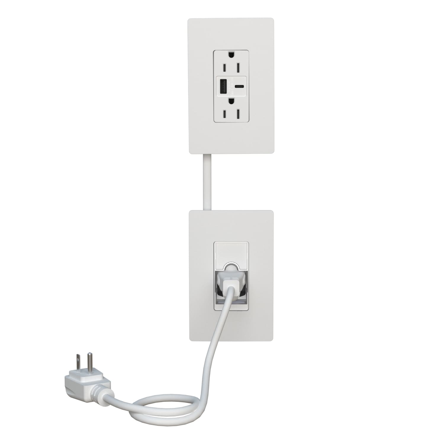 Legrand radiant Outlet Relocation Kit with 15-Amp Tamper Resistant Residential Decorator USB Outlet with Wall Plate, White
