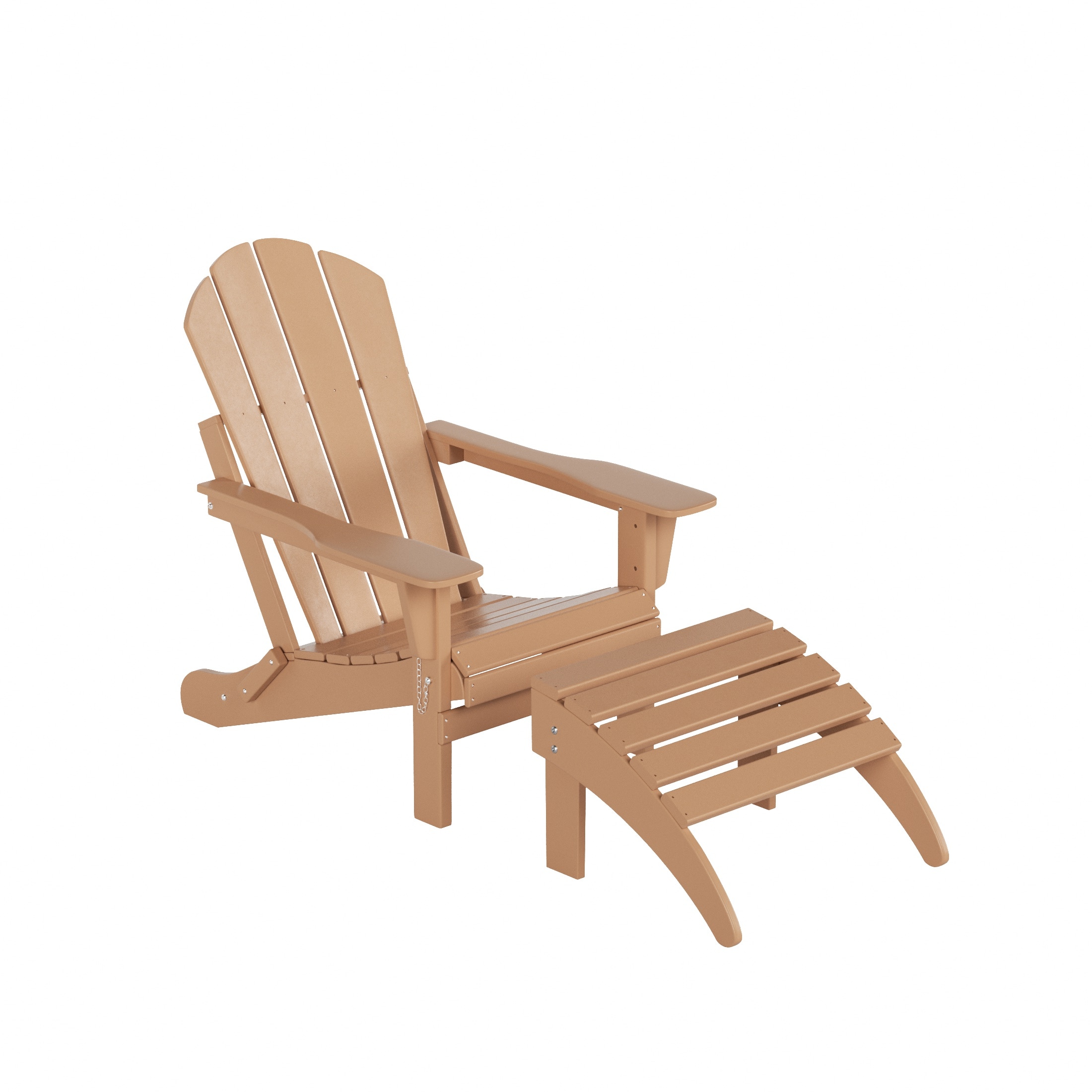 Westin Furniture 2001ADOT-TK Laguna Teak HDPE Frame Stationary Adirondack Chair with Slat Seat