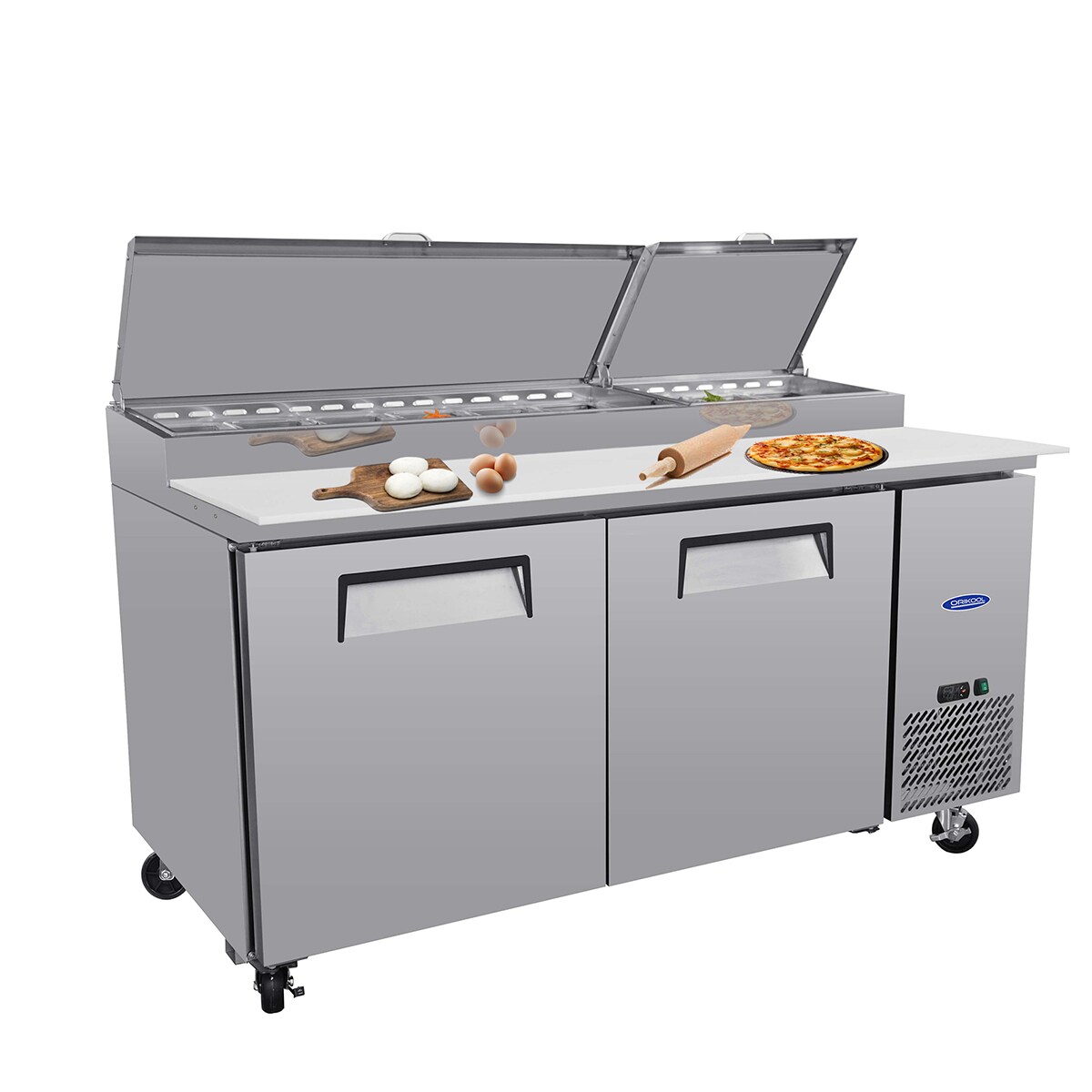Xspracer ML-CR126 CR 20.3-cu ft Commercial Refrigerators 2 Stainless steel -Door Undercounter ( Sliver )