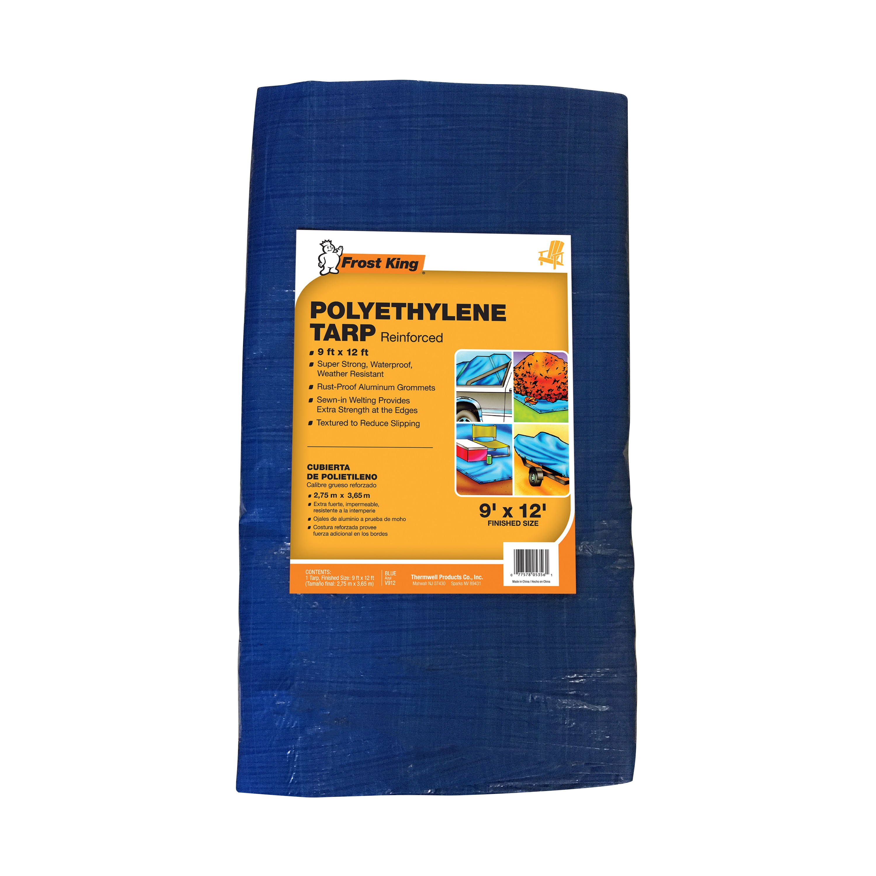 Frost King V912 9-ft x 12-ft Blue Waterproof Standard Polyethylene