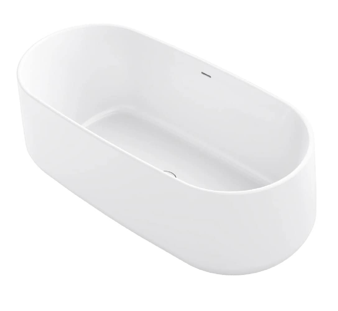 KOHLER 31.3125-in x 65.25-in White Acrylic Oval Drop-In Soaking Bathtub ...